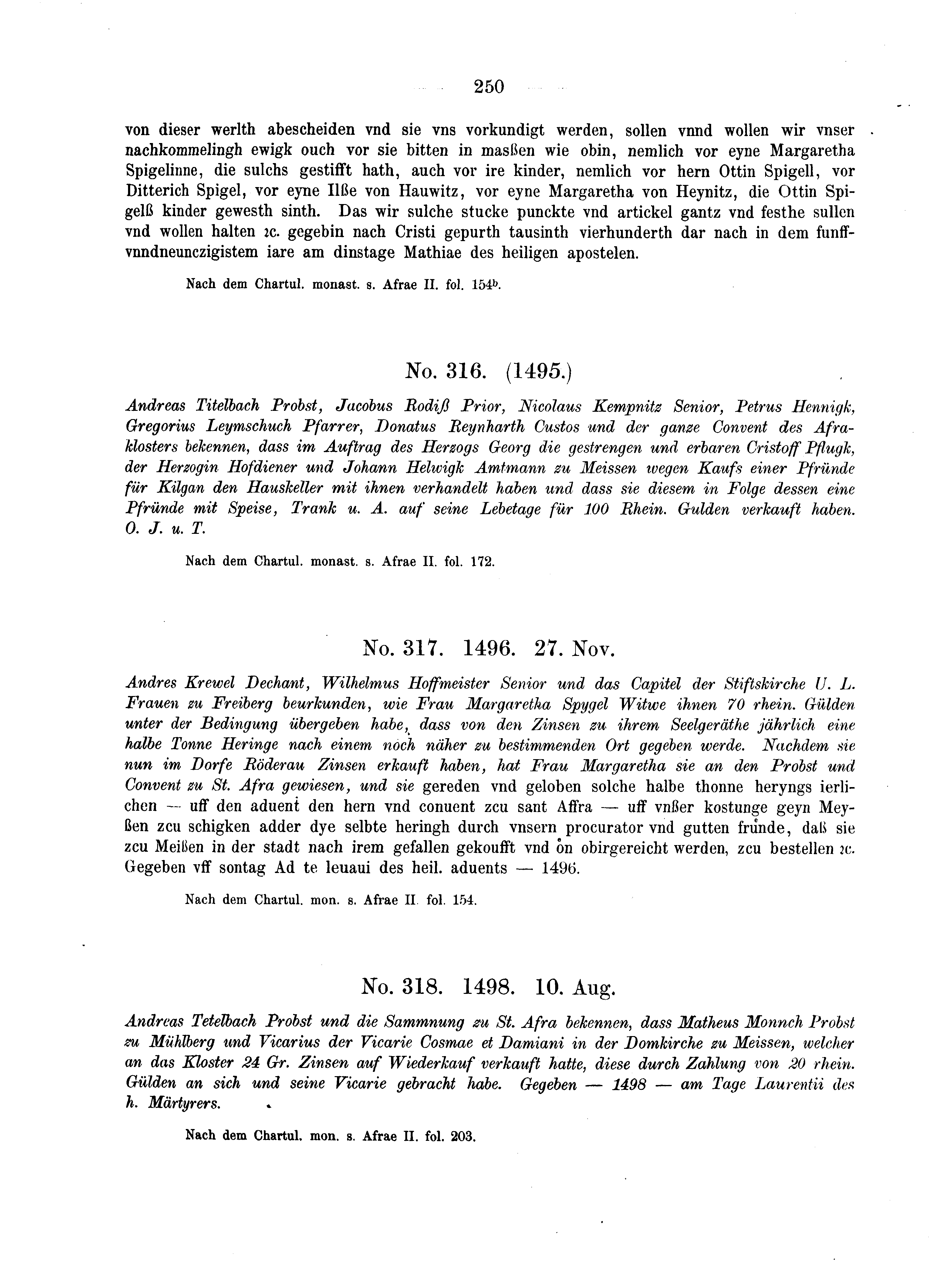Historische Urkunde Seite 250 aus Band cds2_04