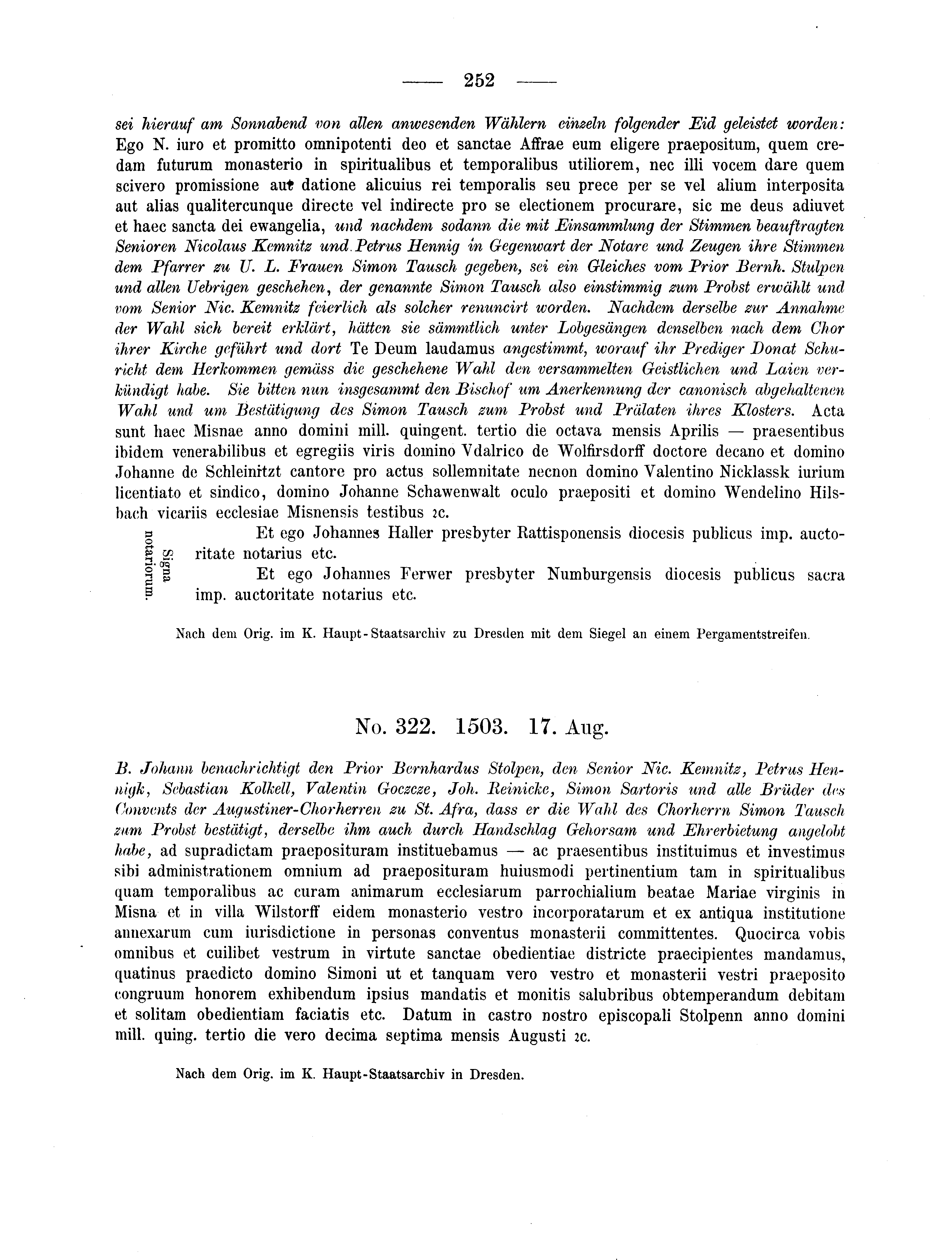 Historische Urkunde Seite 252 aus Band cds2_04