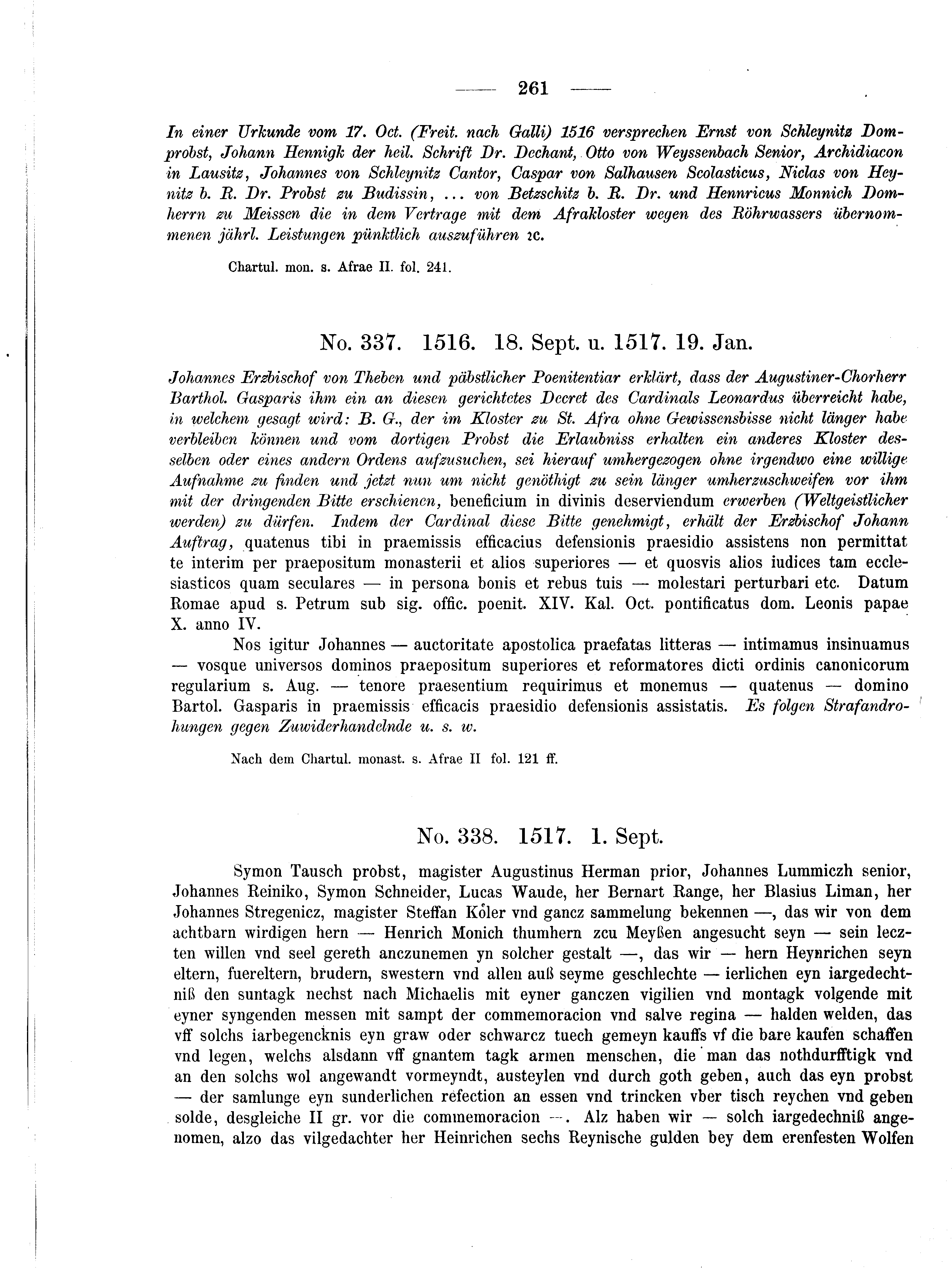 Historische Urkunde Seite 261 aus Band cds2_04