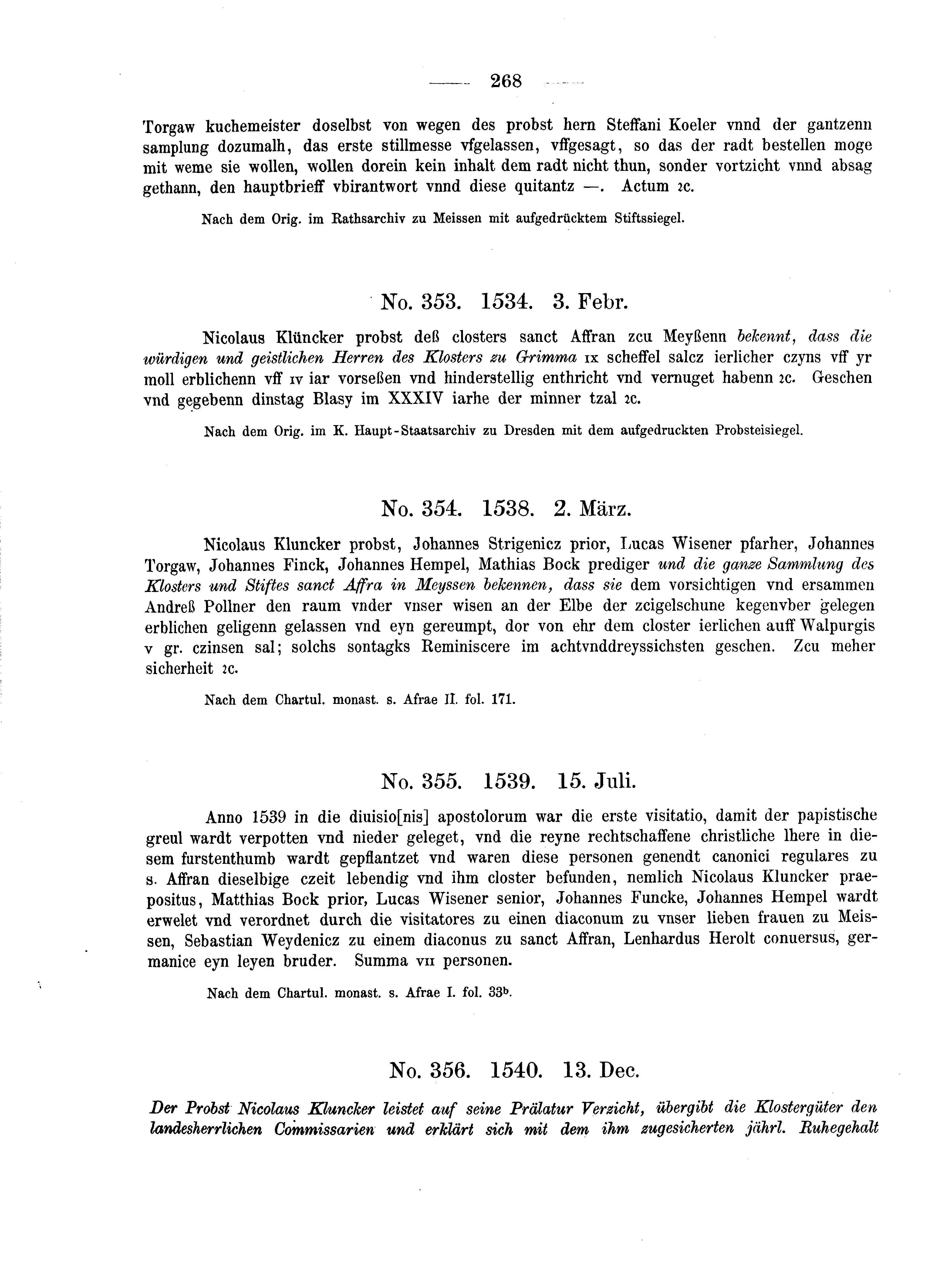 Historische Urkunde Seite 268 aus Band cds2_04