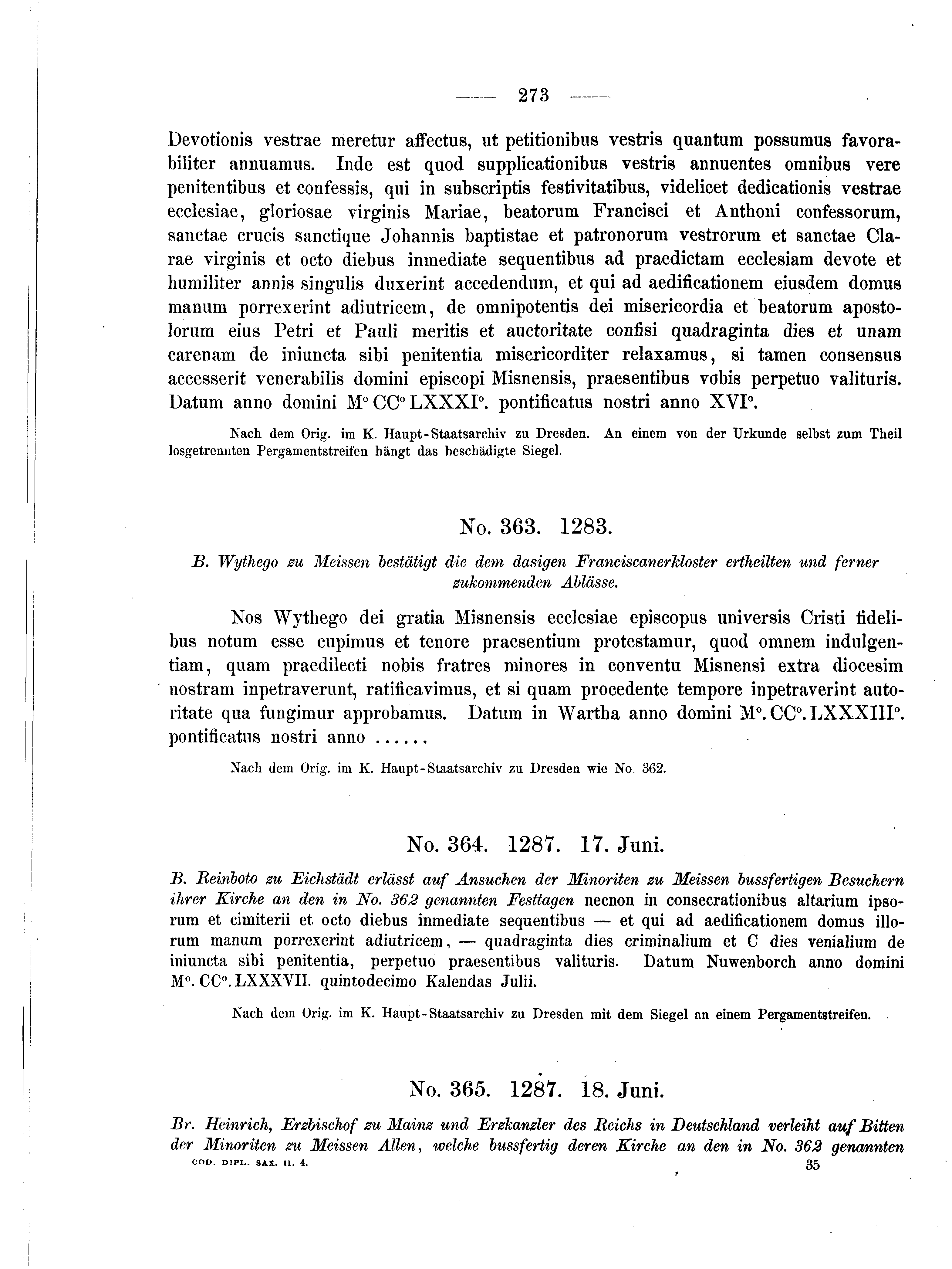 Historische Urkunde Seite 273 aus Band cds2_04