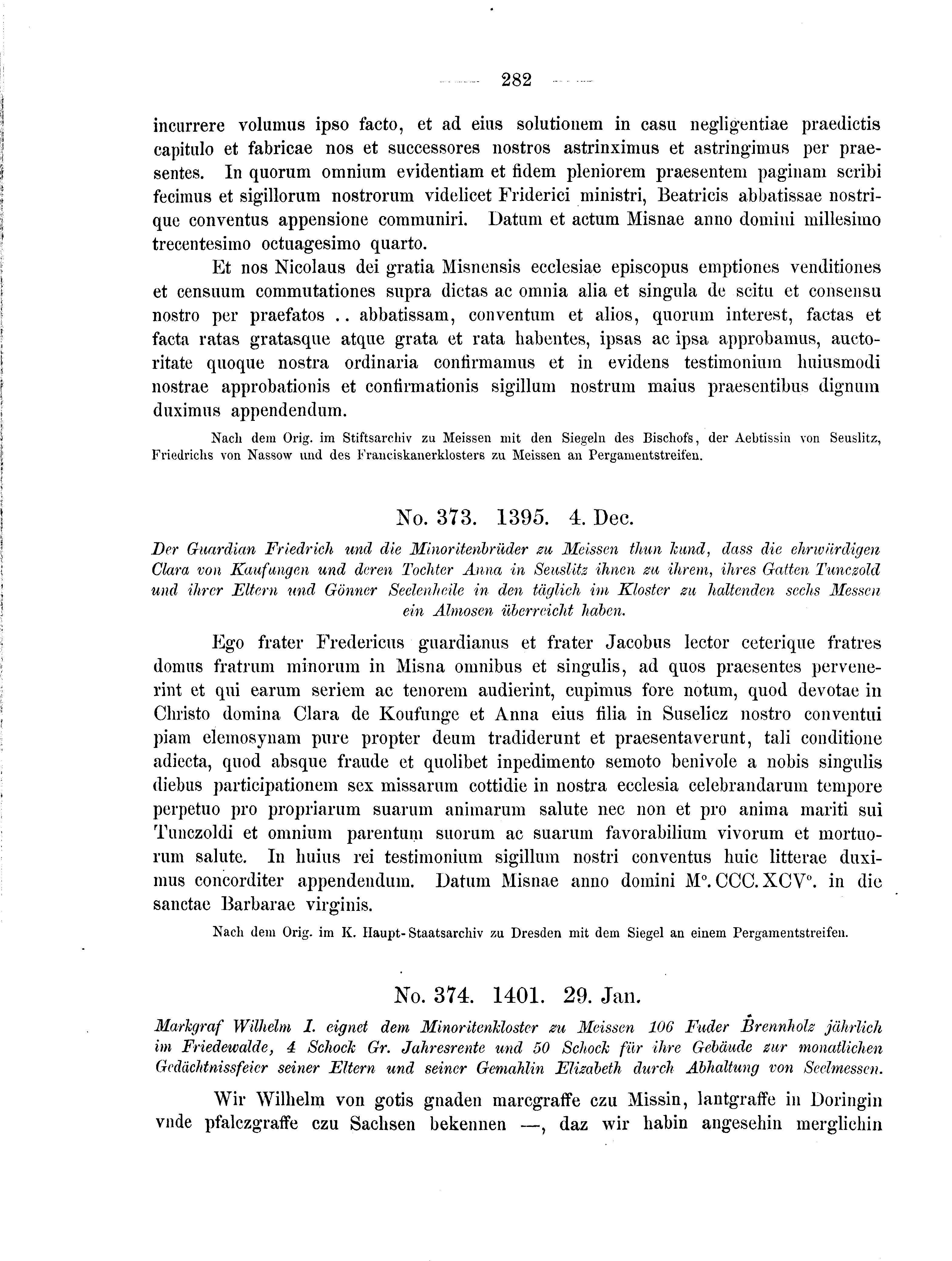 Historische Urkunde Seite 282 aus Band cds2_04