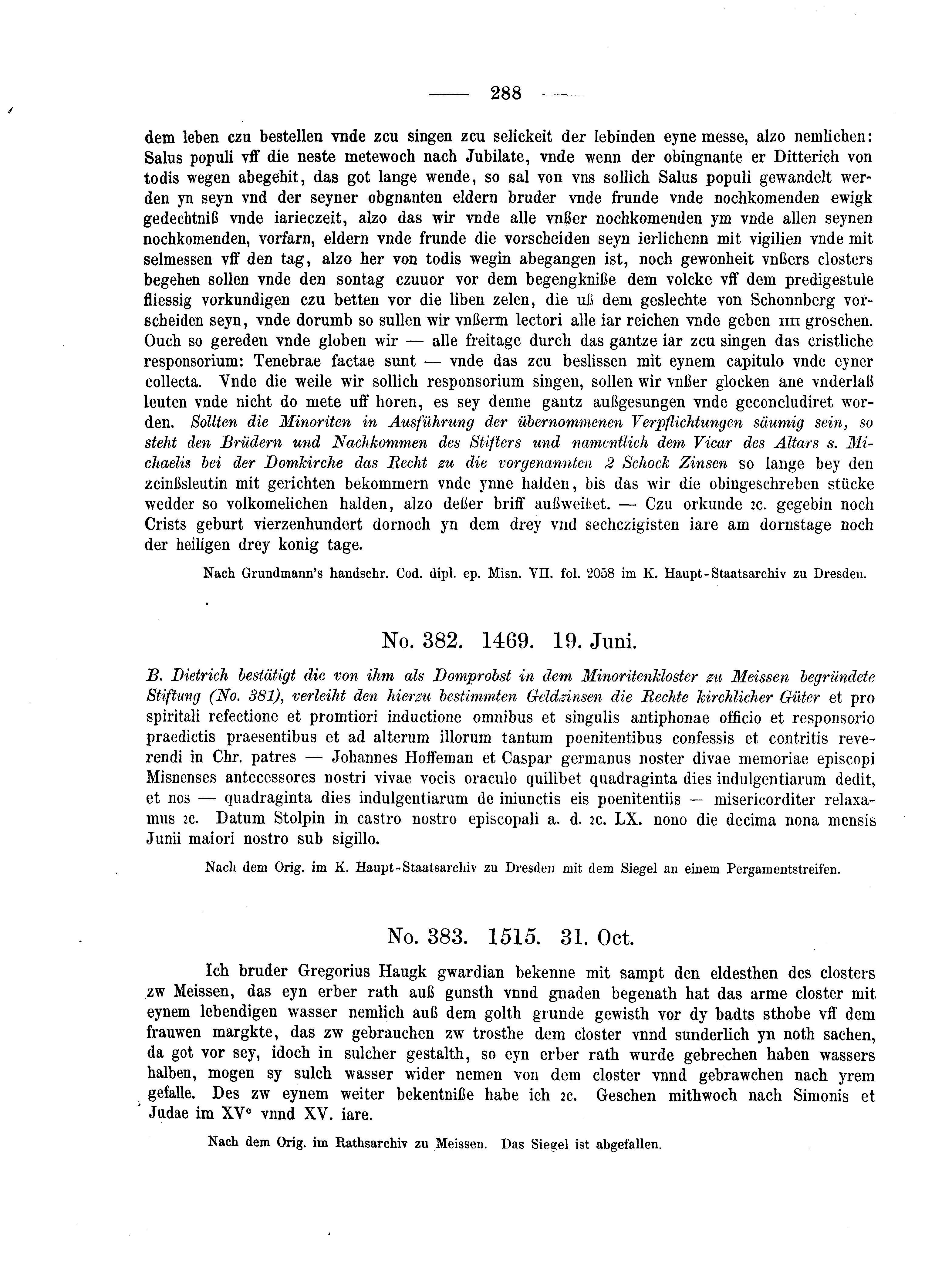 Historische Urkunde Seite 288 aus Band cds2_04