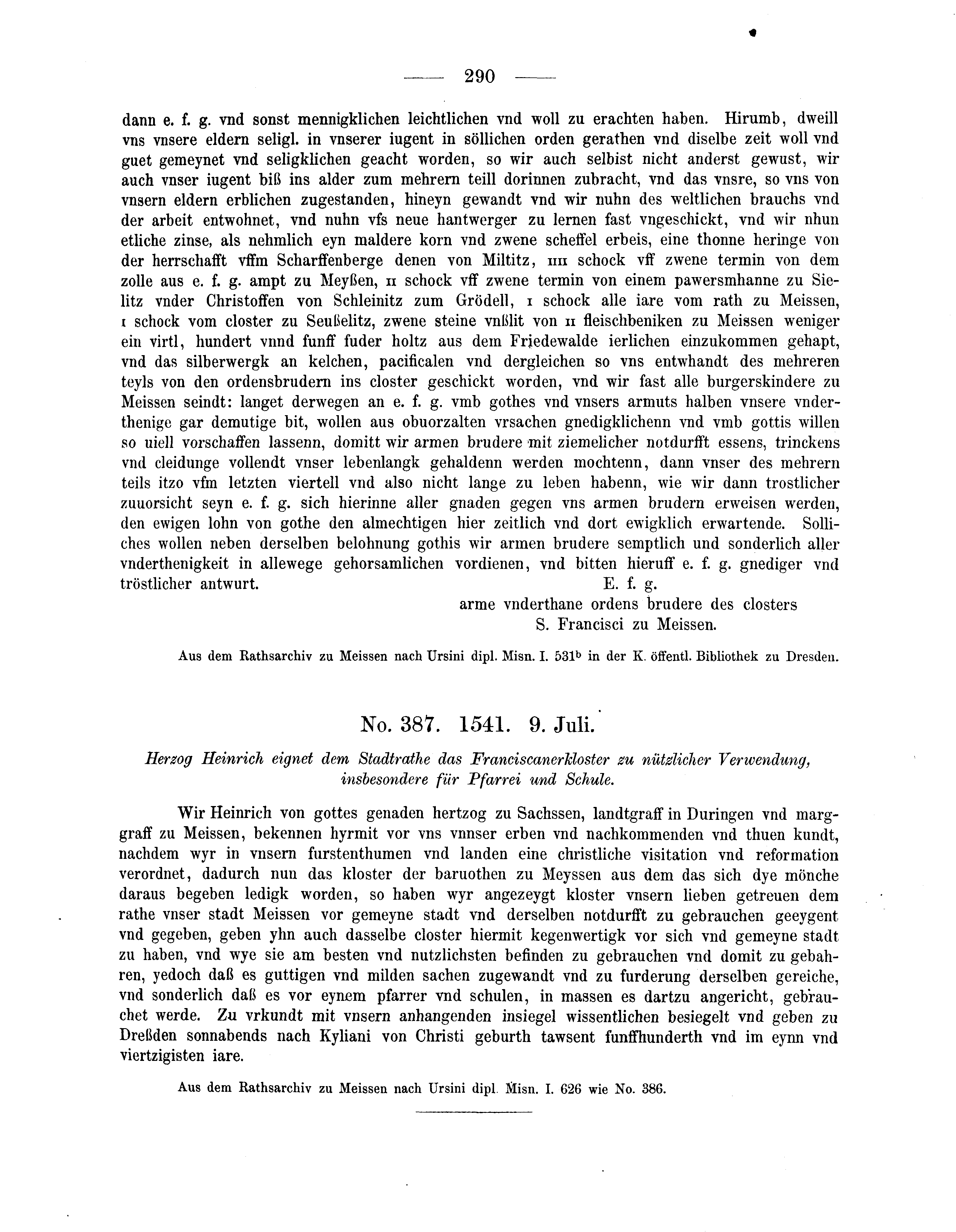 Historische Urkunde Seite 290 aus Band cds2_04