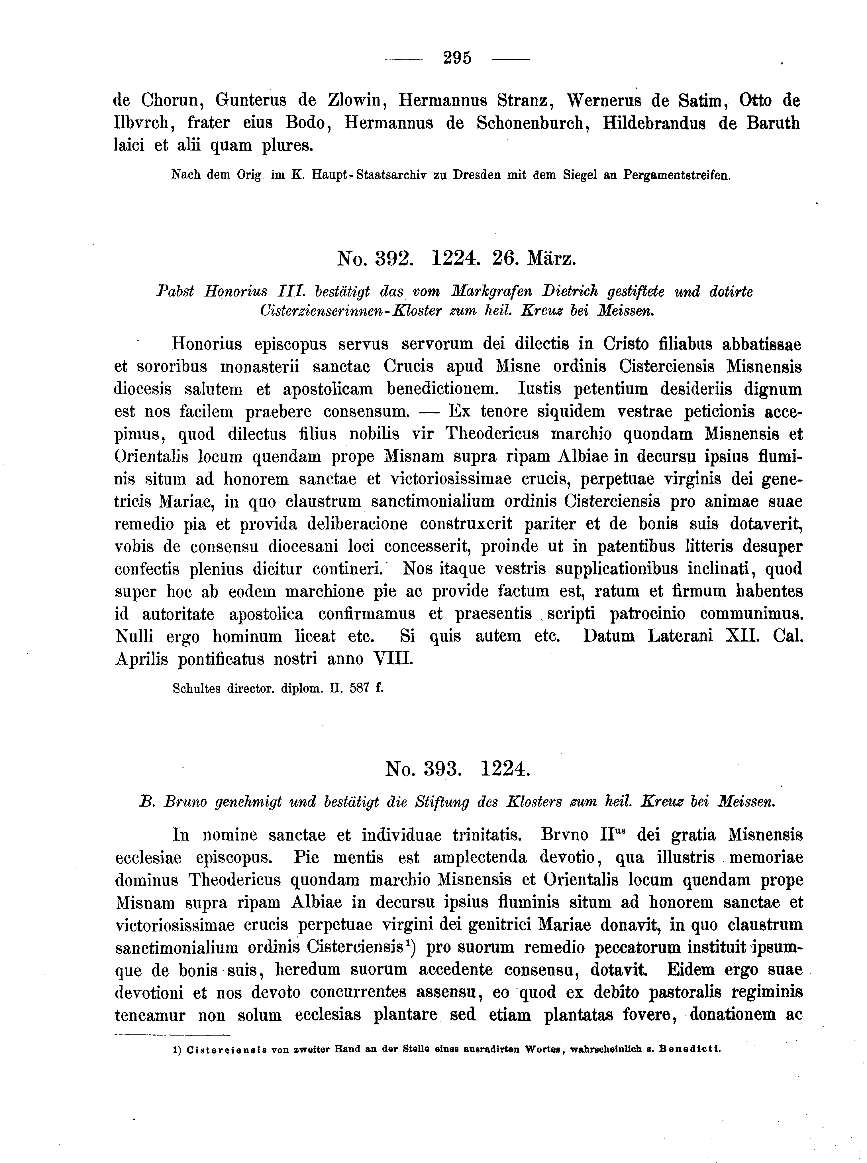Historische Urkunde Seite 295 aus Band cds2_04