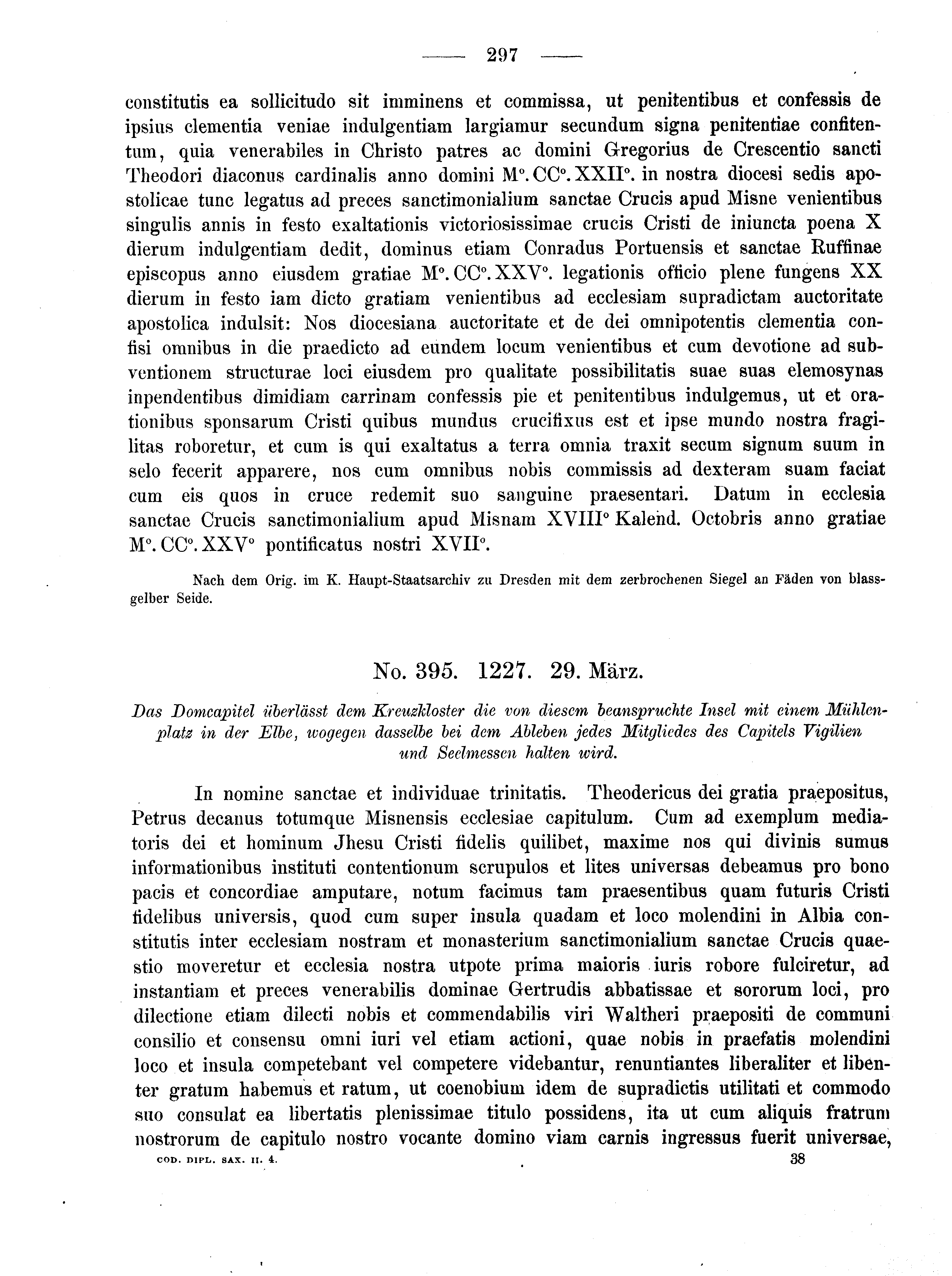 Historische Urkunde Seite 297 aus Band cds2_04