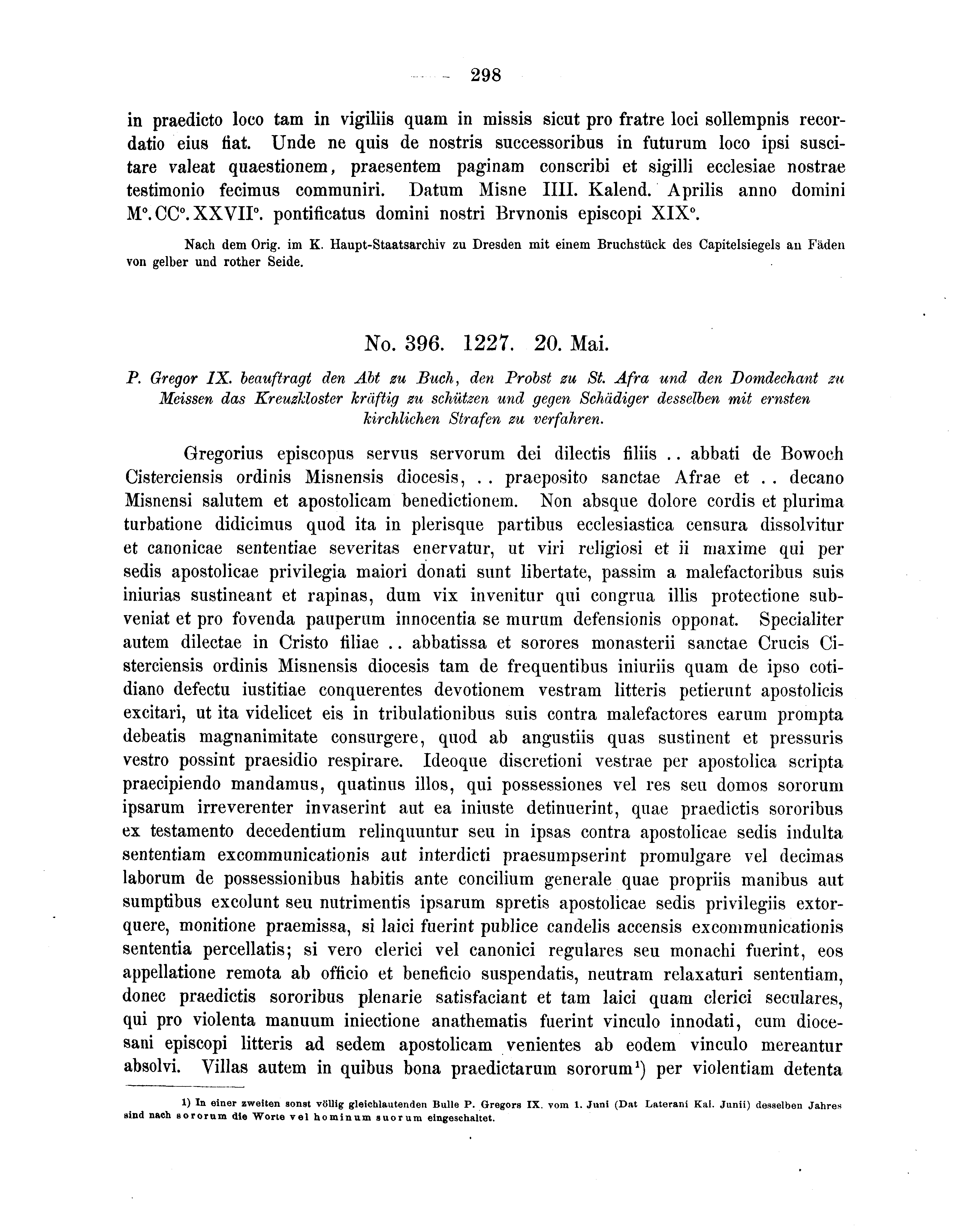 Historische Urkunde Seite 298 aus Band cds2_04