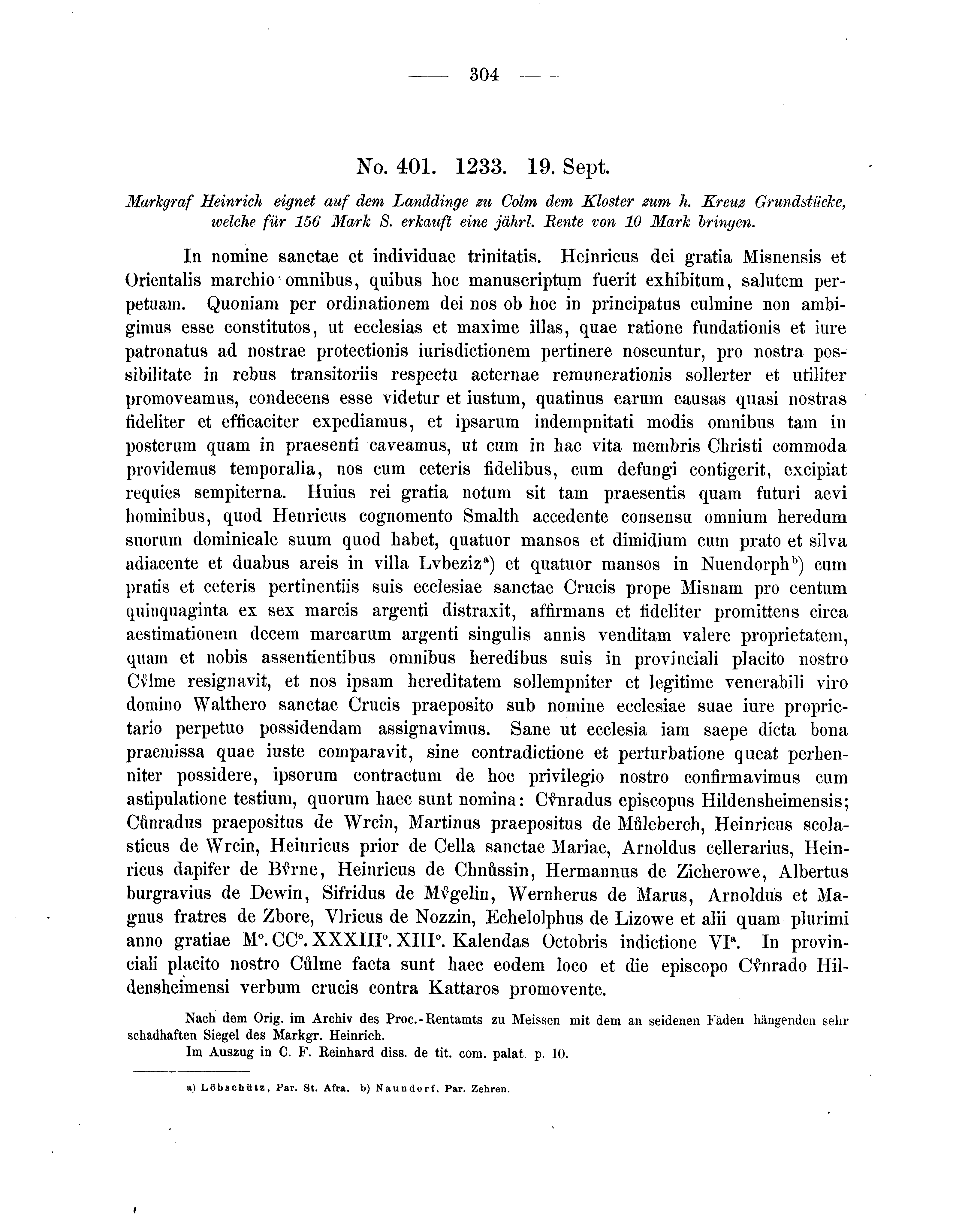 Historische Urkunde Seite 304 aus Band cds2_04