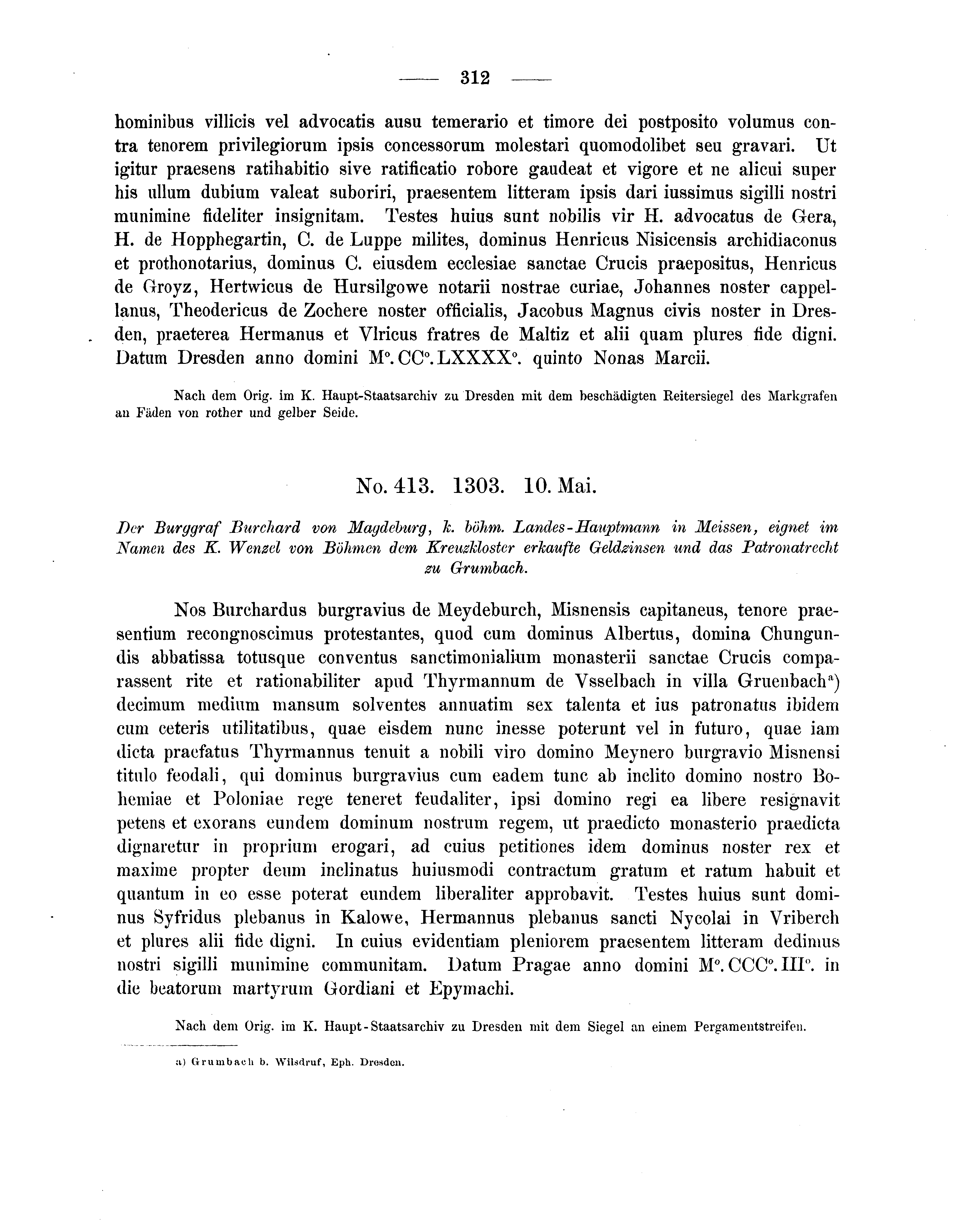 Historische Urkunde Seite 312 aus Band cds2_04