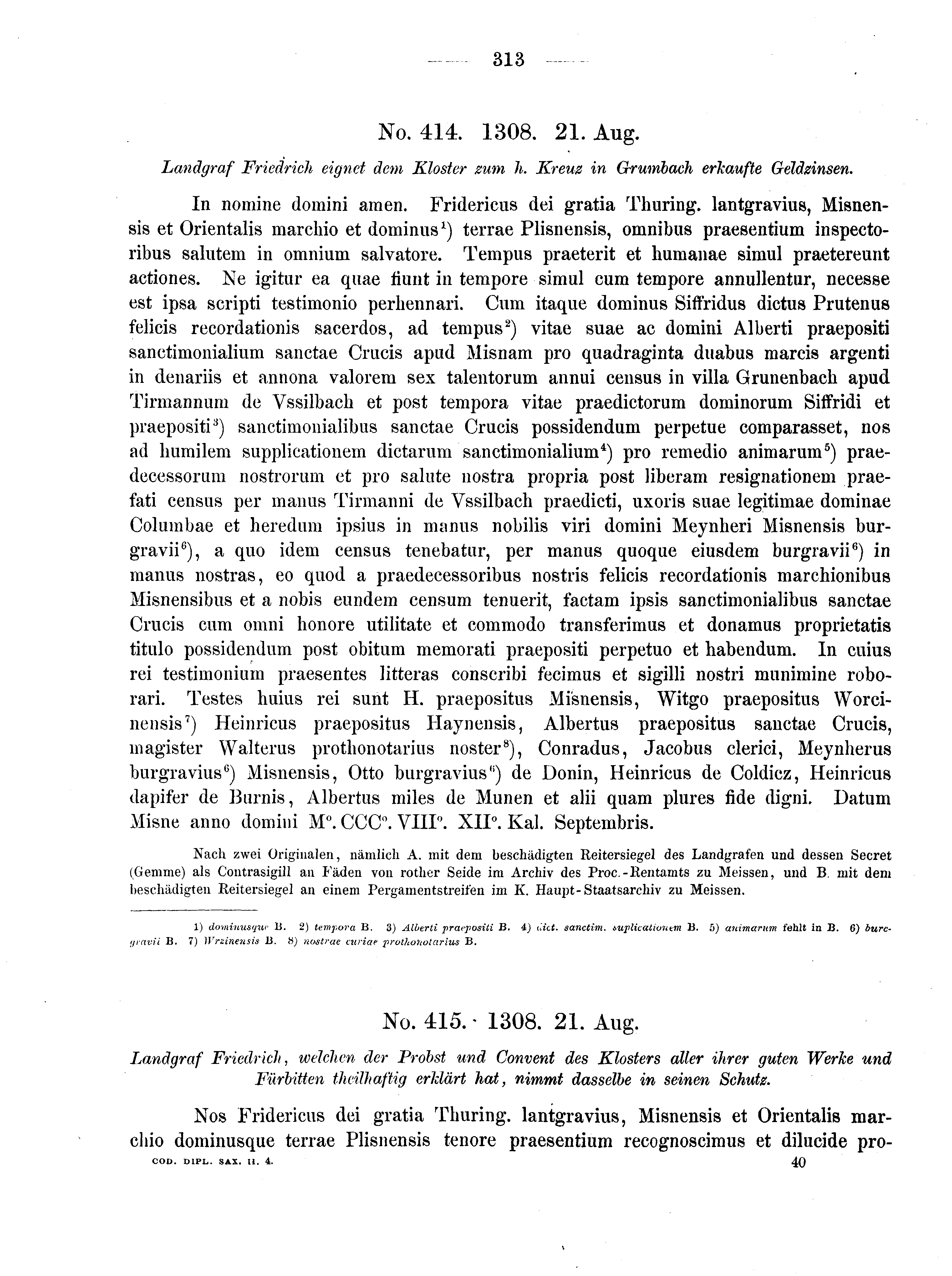 Historische Urkunde Seite 313 aus Band cds2_04