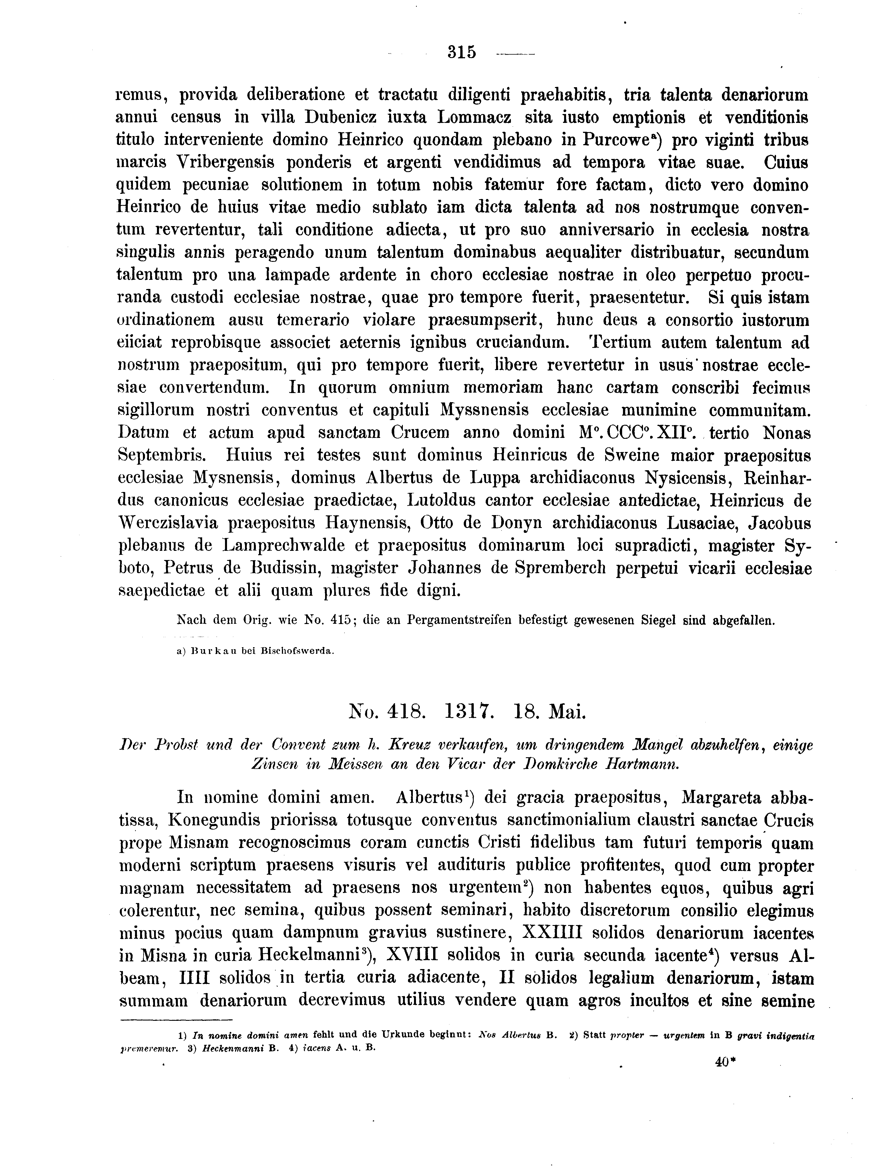 Historische Urkunde Seite 315 aus Band cds2_04