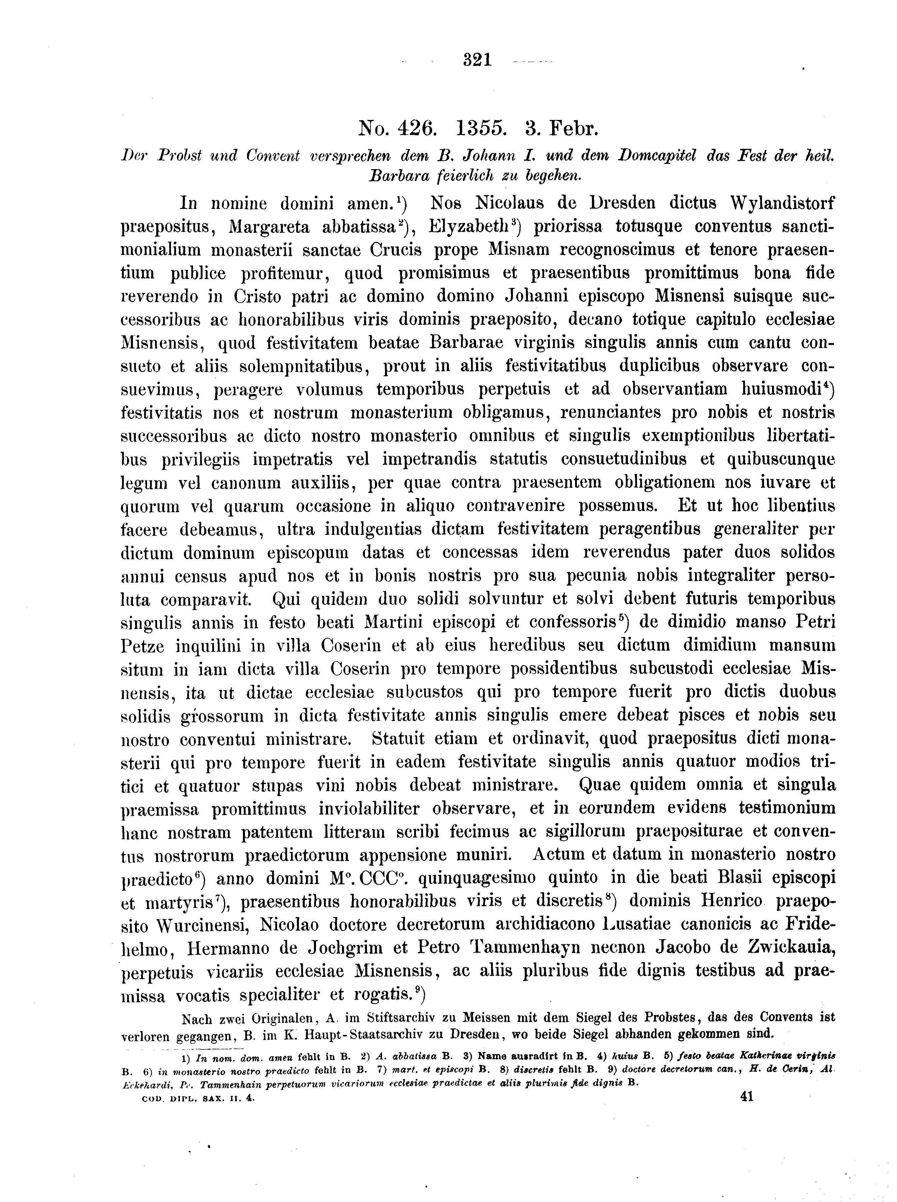 Historische Urkunde Seite 321 aus Band cds2_04