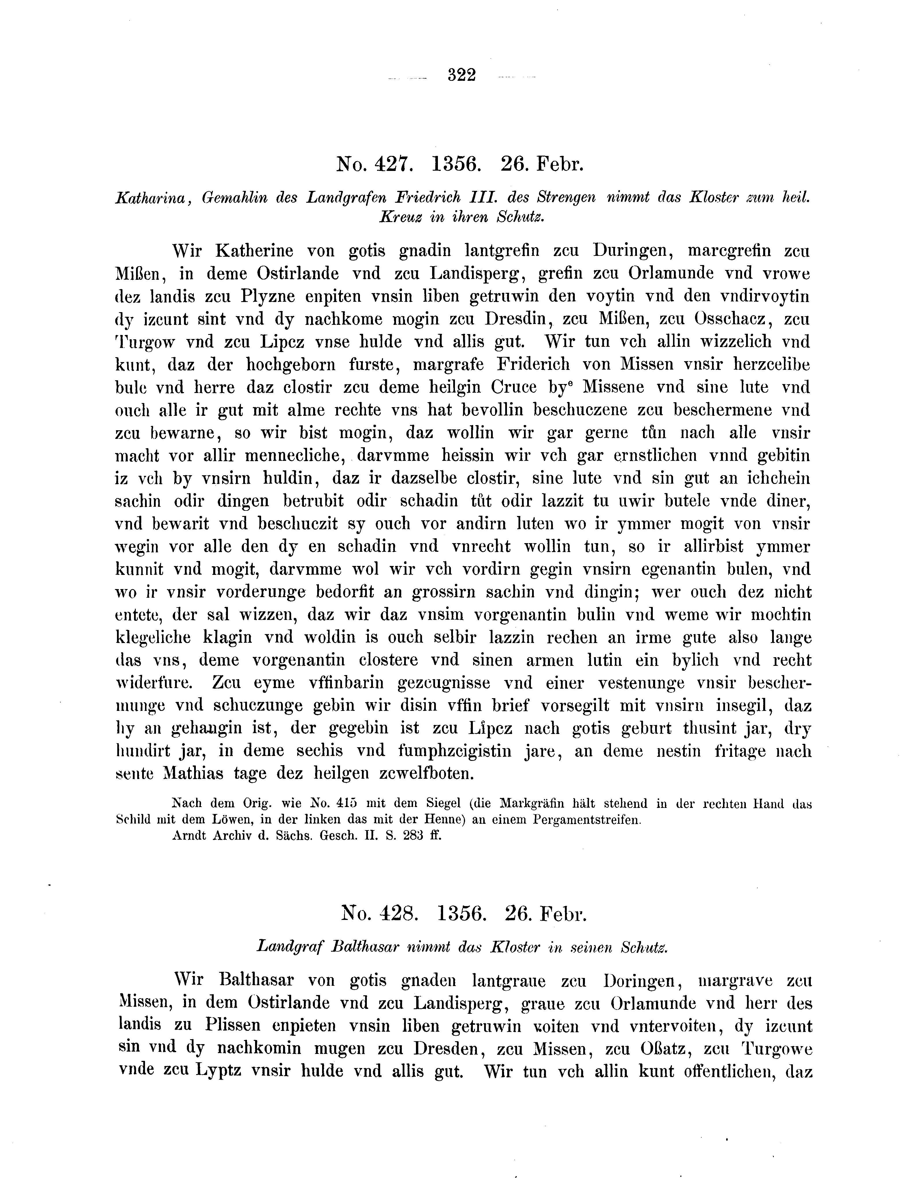 Historische Urkunde Seite 322 aus Band cds2_04