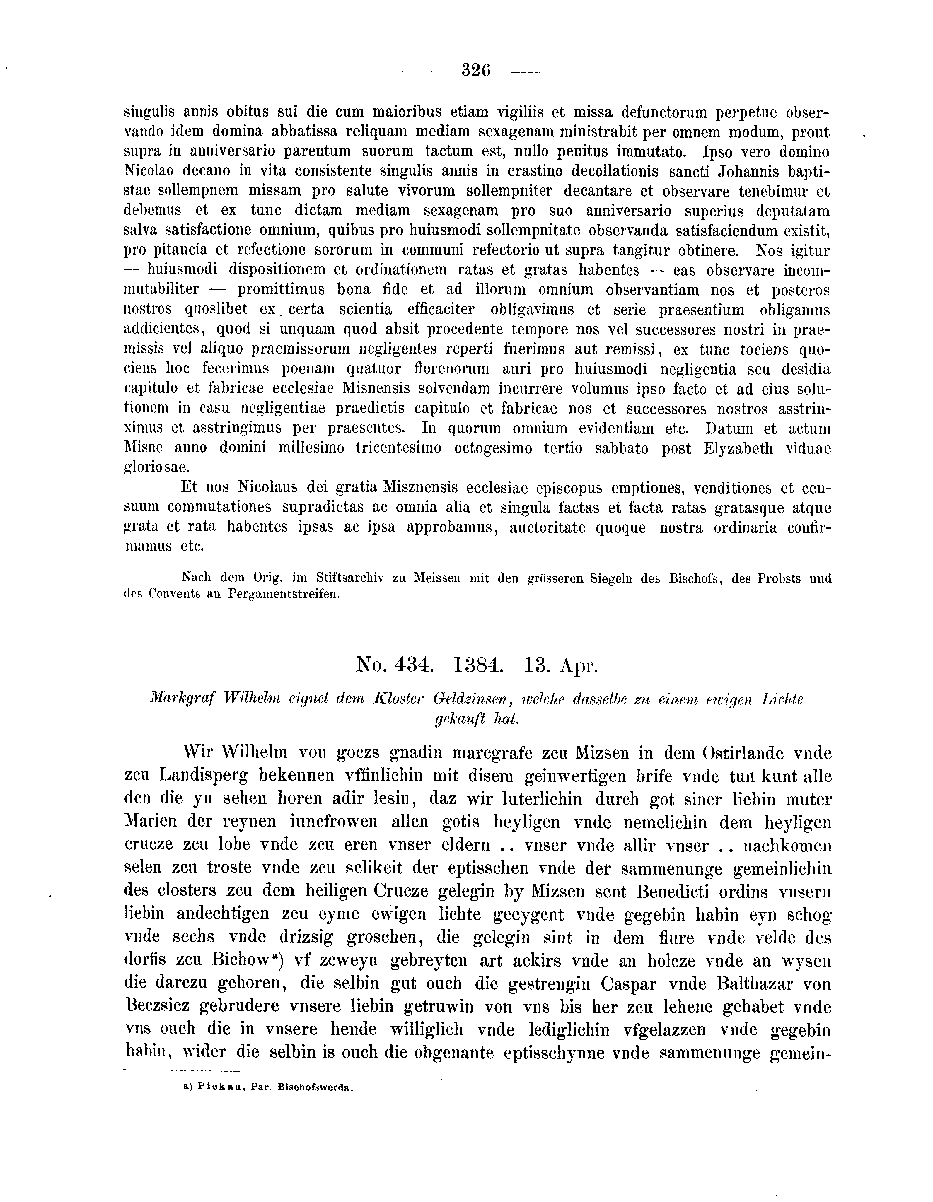 Historische Urkunde Seite 326 aus Band cds2_04