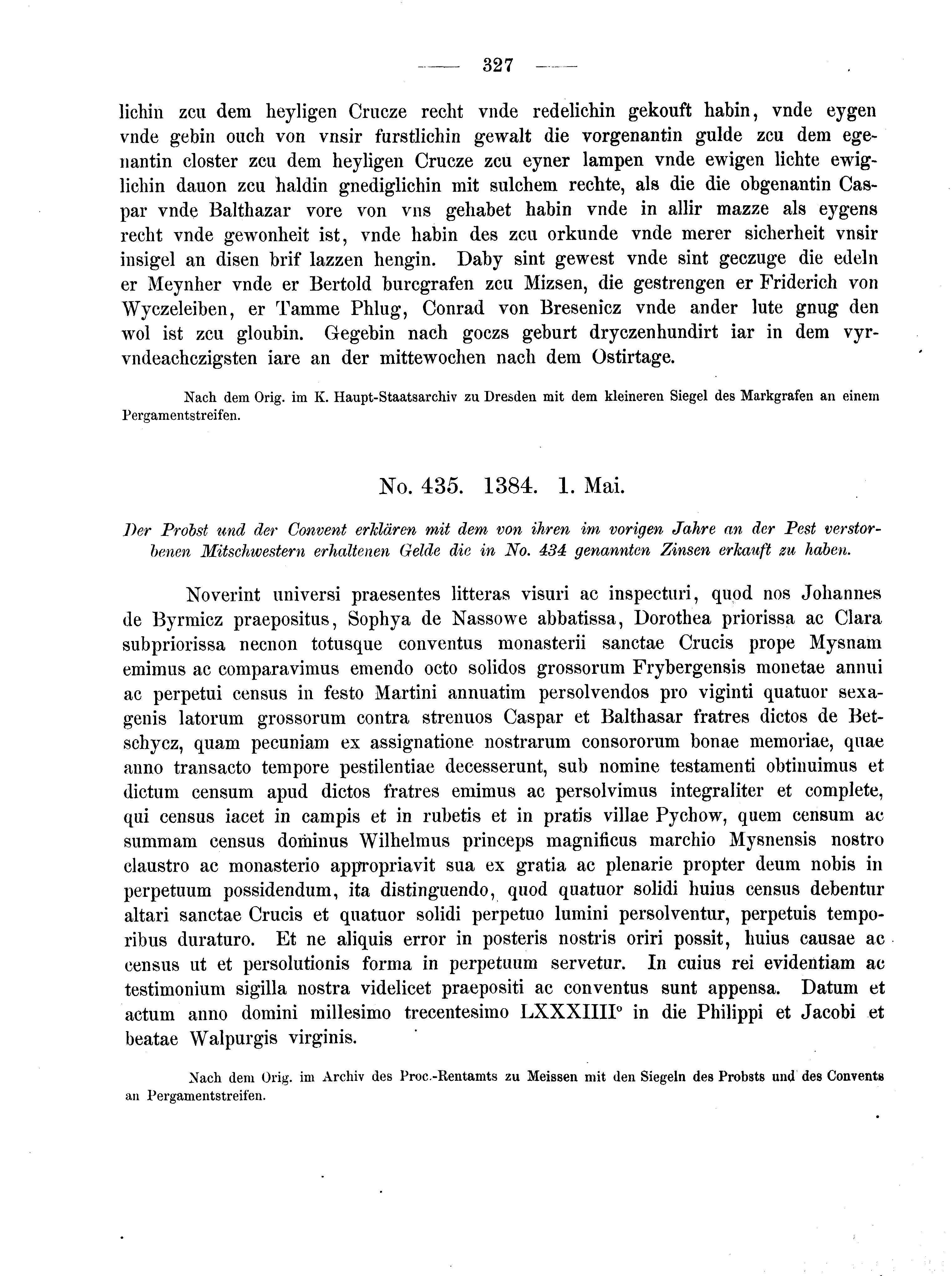 Historische Urkunde Seite 327 aus Band cds2_04