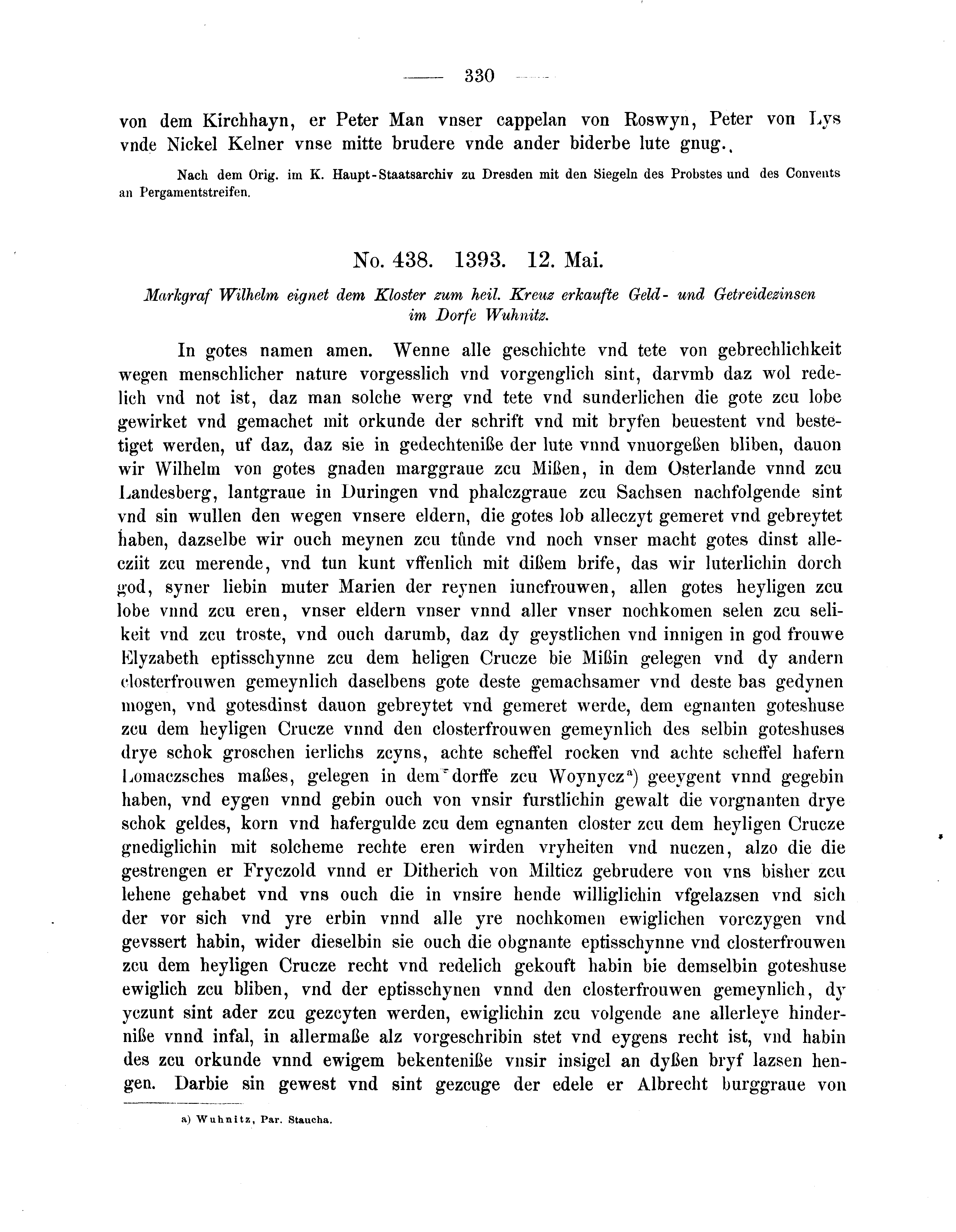 Historische Urkunde Seite 330 aus Band cds2_04