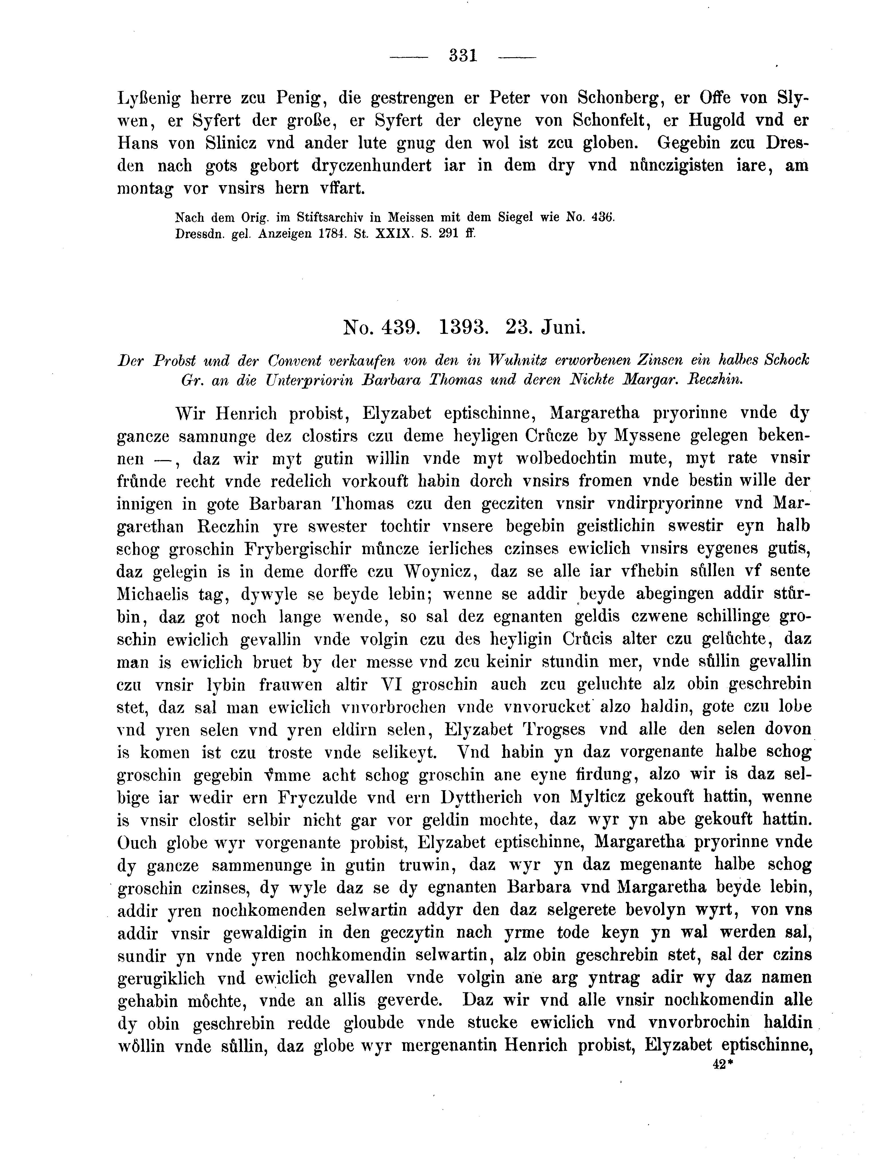 Historische Urkunde Seite 331 aus Band cds2_04