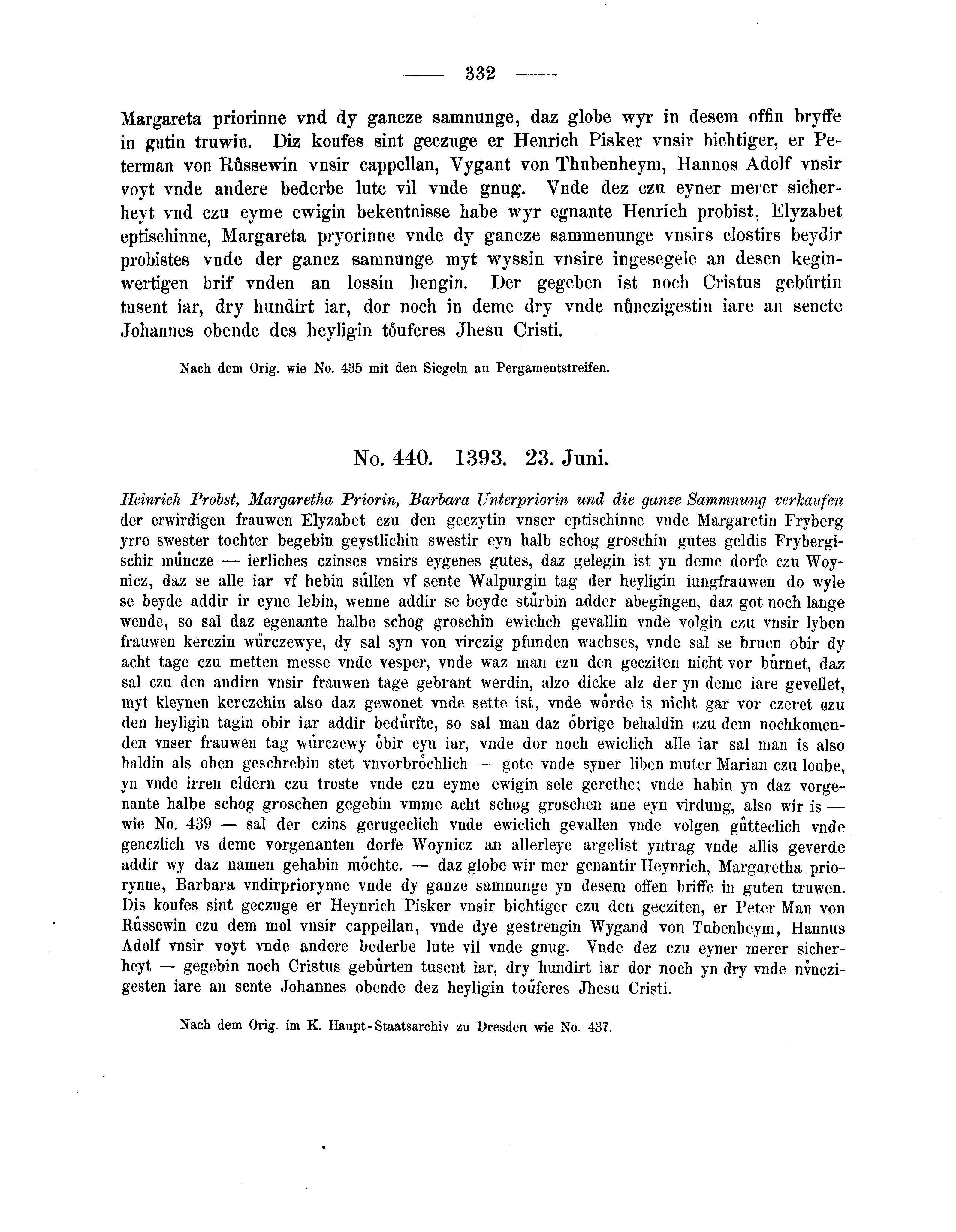 Historische Urkunde Seite 332 aus Band cds2_04