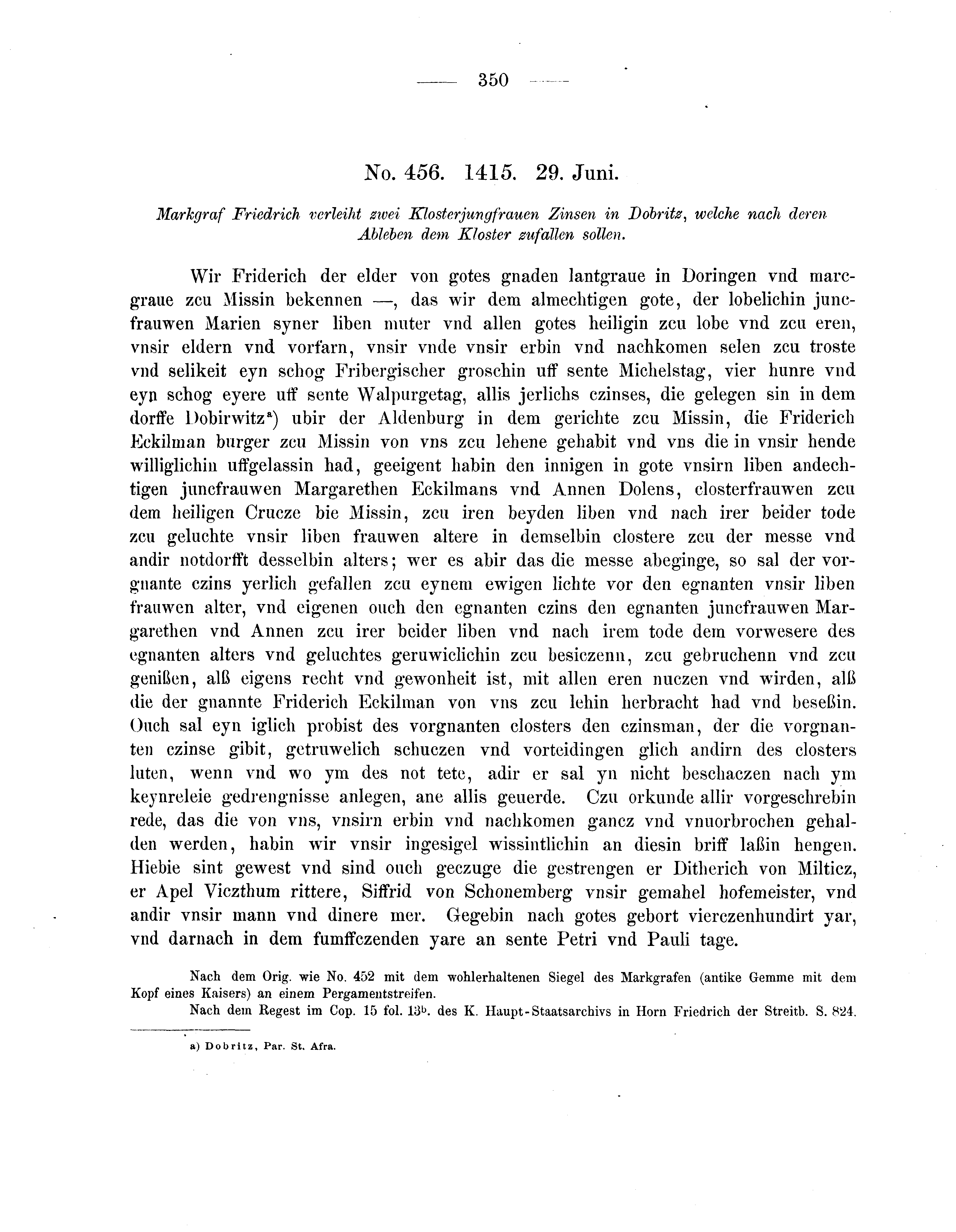 Historische Urkunde Seite 350 aus Band cds2_04