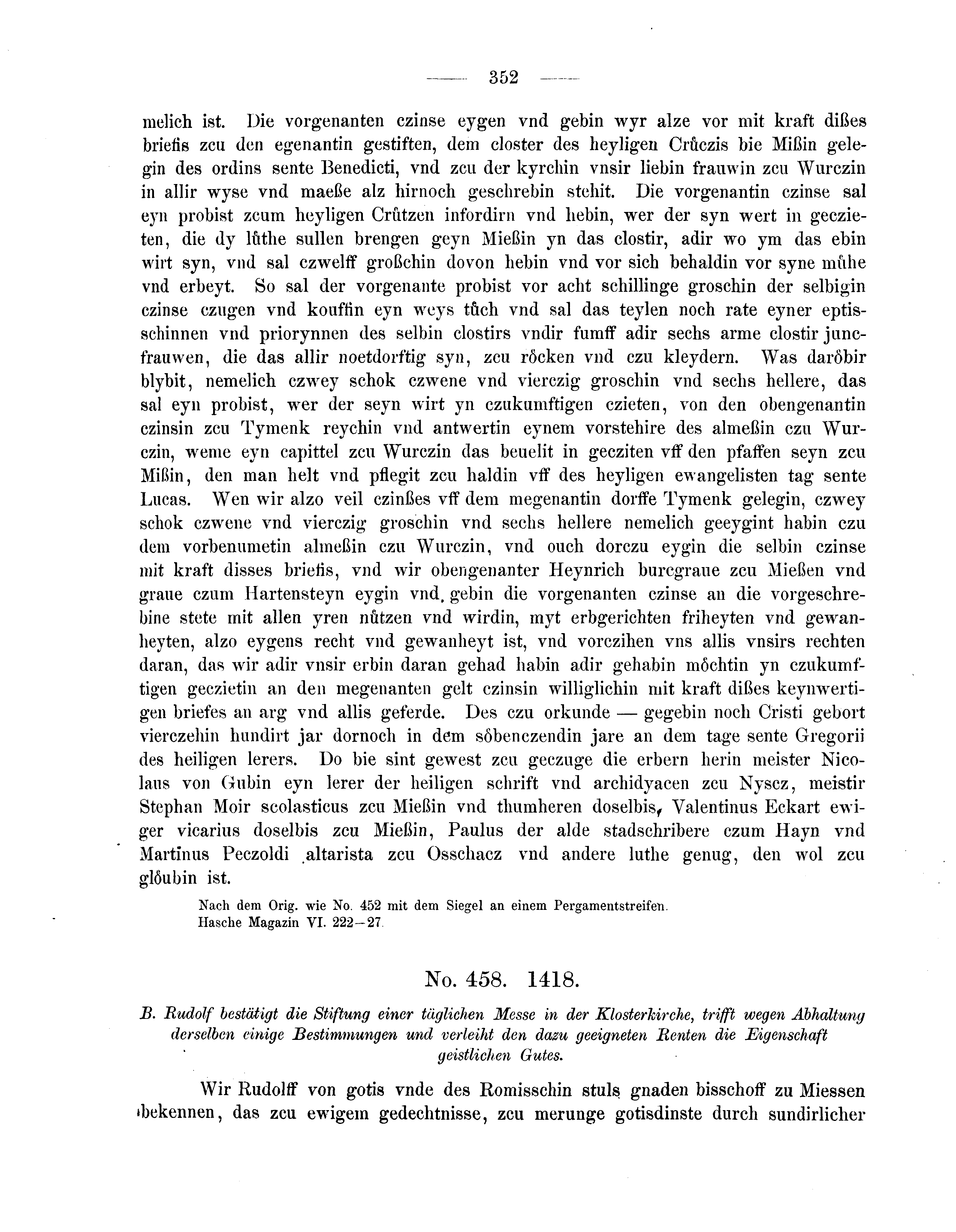 Historische Urkunde Seite 352 aus Band cds2_04
