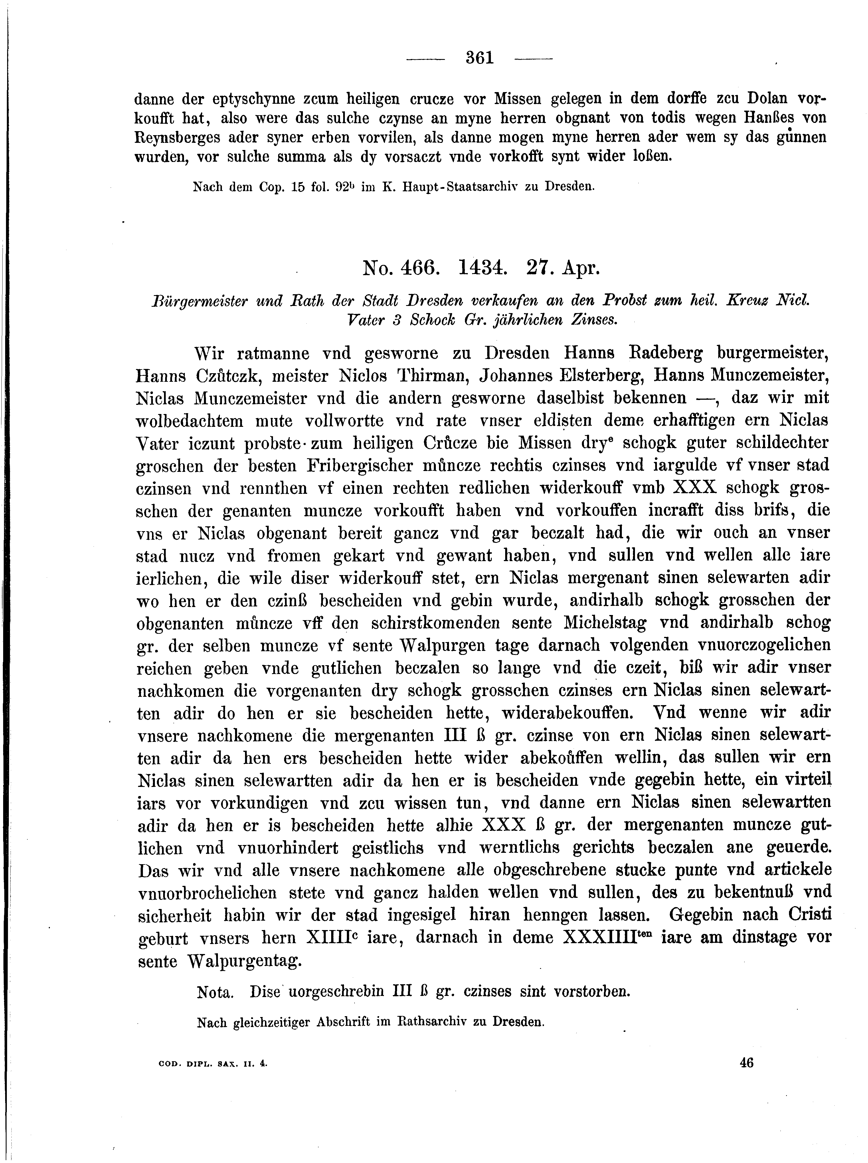 Historische Urkunde Seite 361 aus Band cds2_04