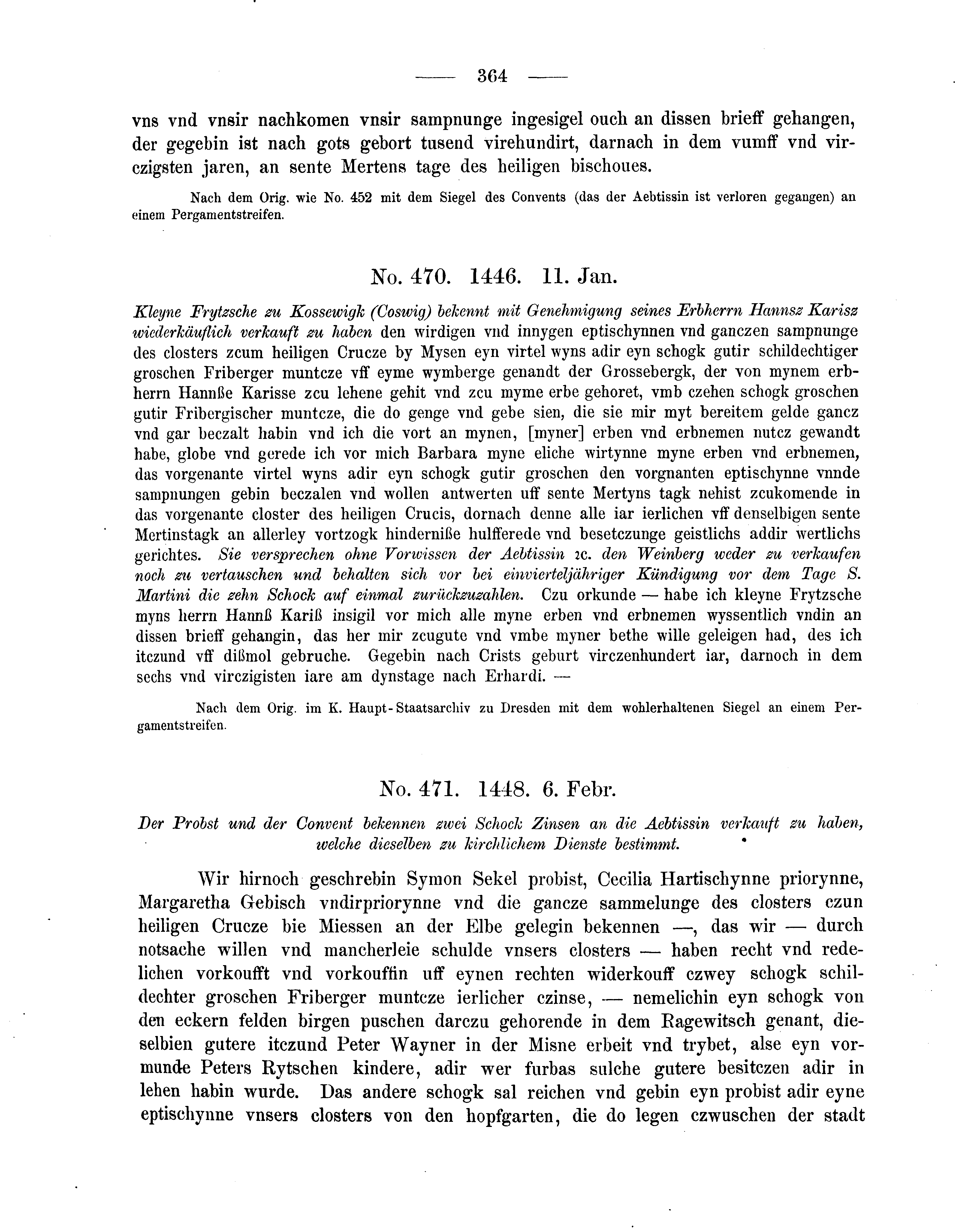 Historische Urkunde Seite 364 aus Band cds2_04