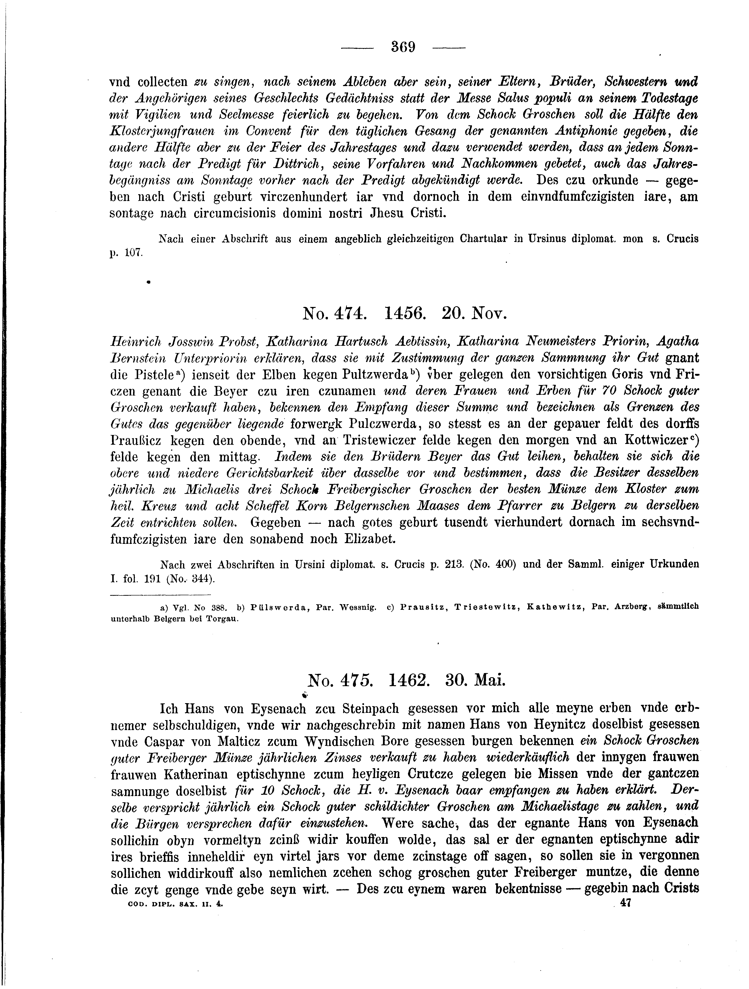 Historische Urkunde Seite 369 aus Band cds2_04