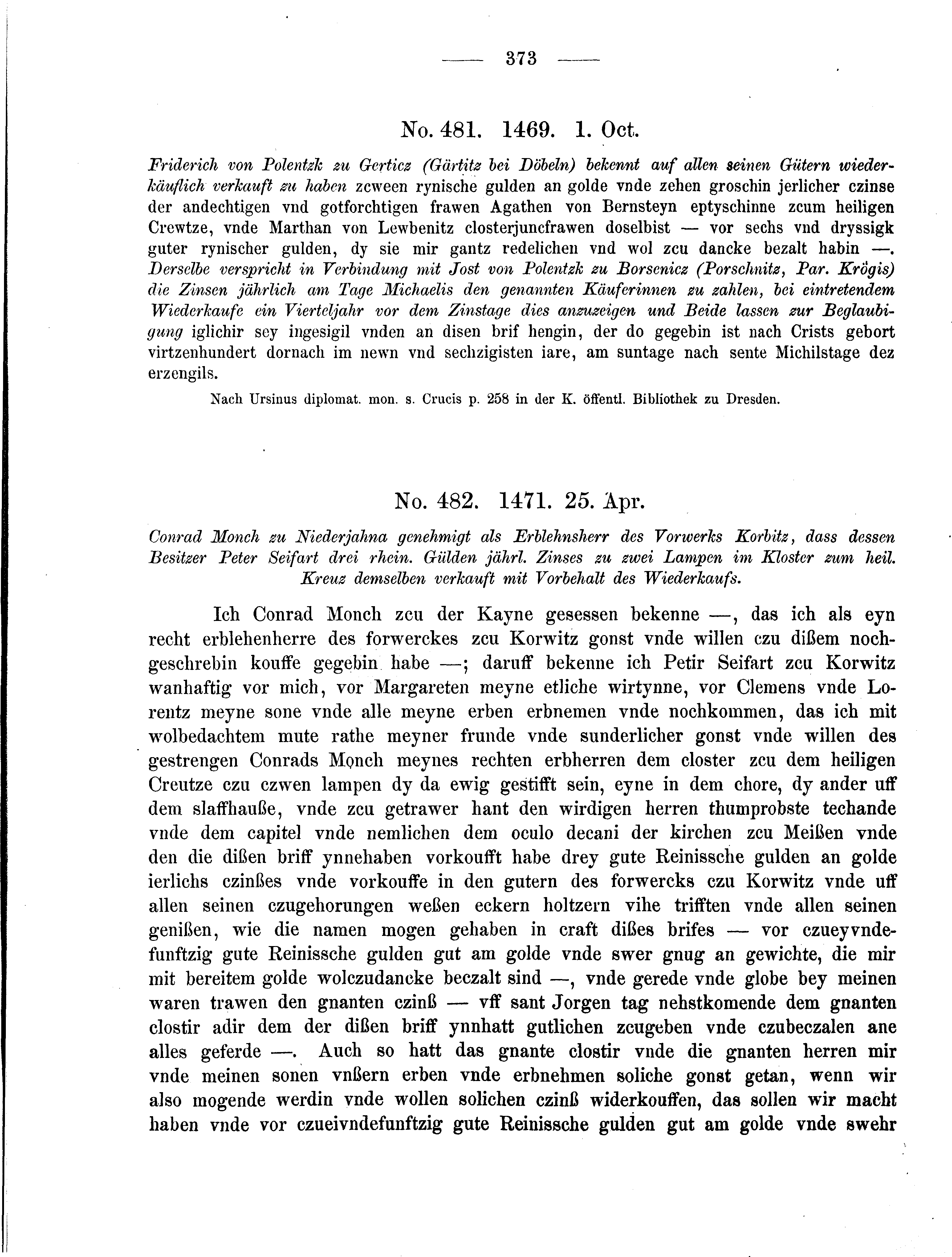 Historische Urkunde Seite 373 aus Band cds2_04