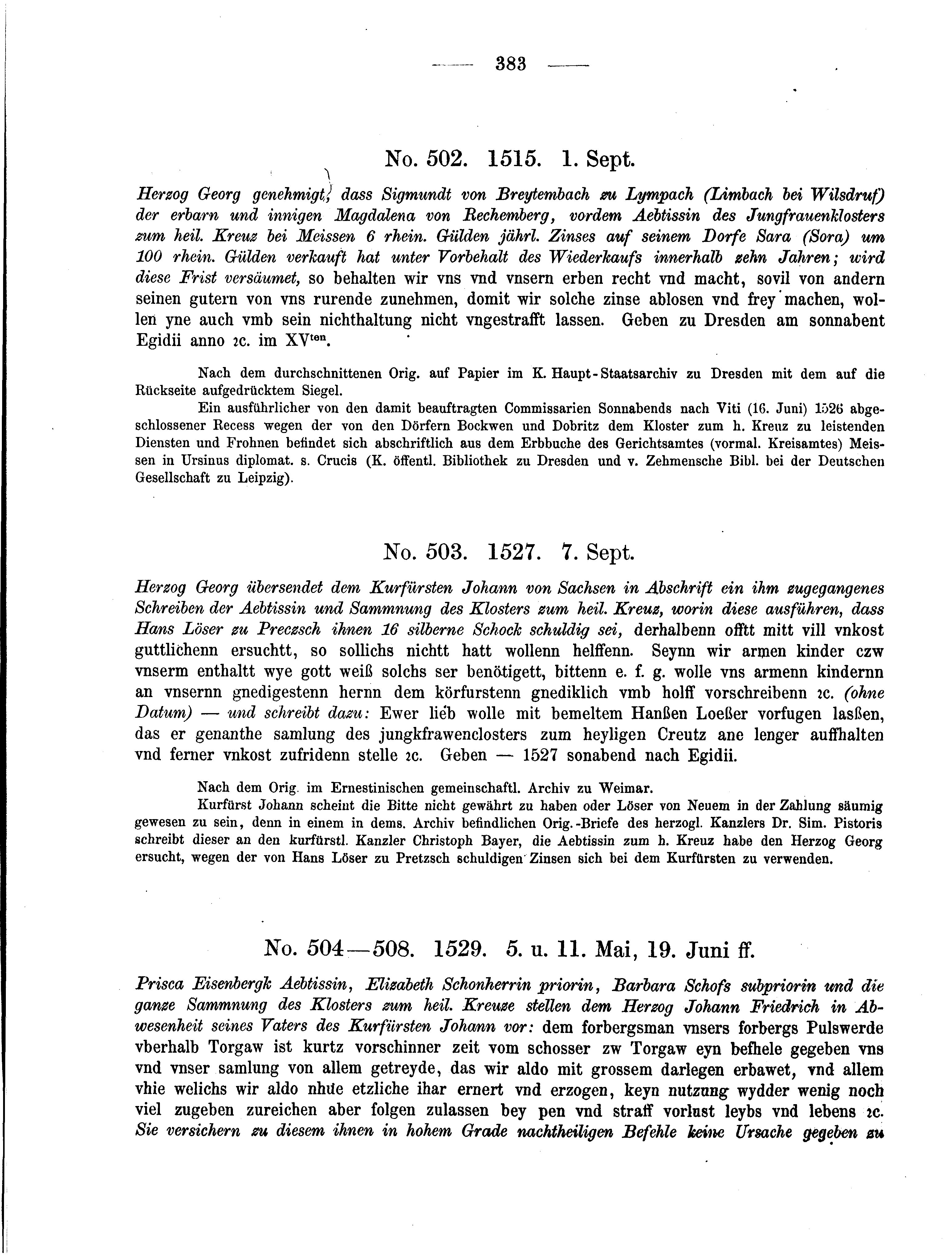 Historische Urkunde Seite 383 aus Band cds2_04