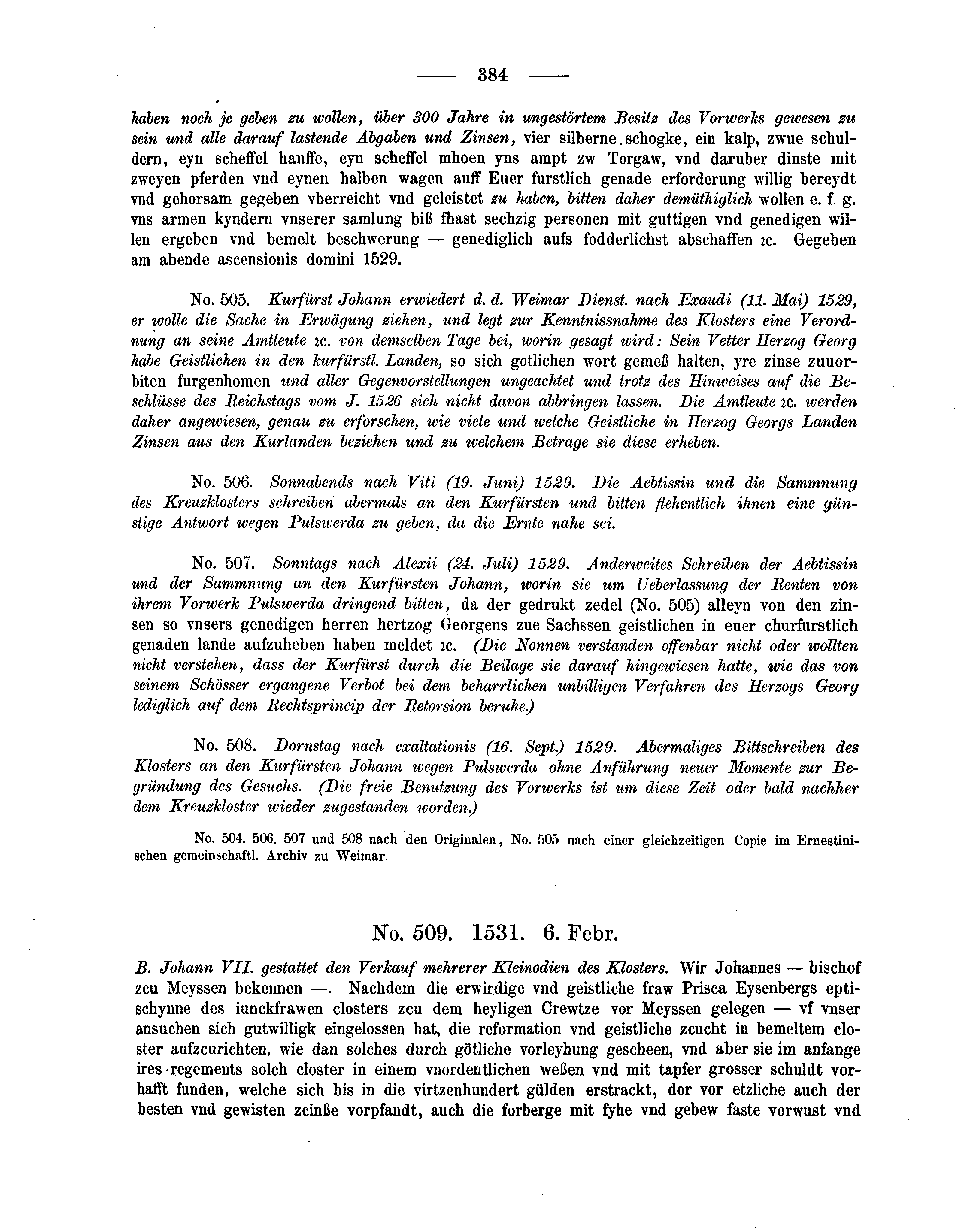 Historische Urkunde Seite 384 aus Band cds2_04