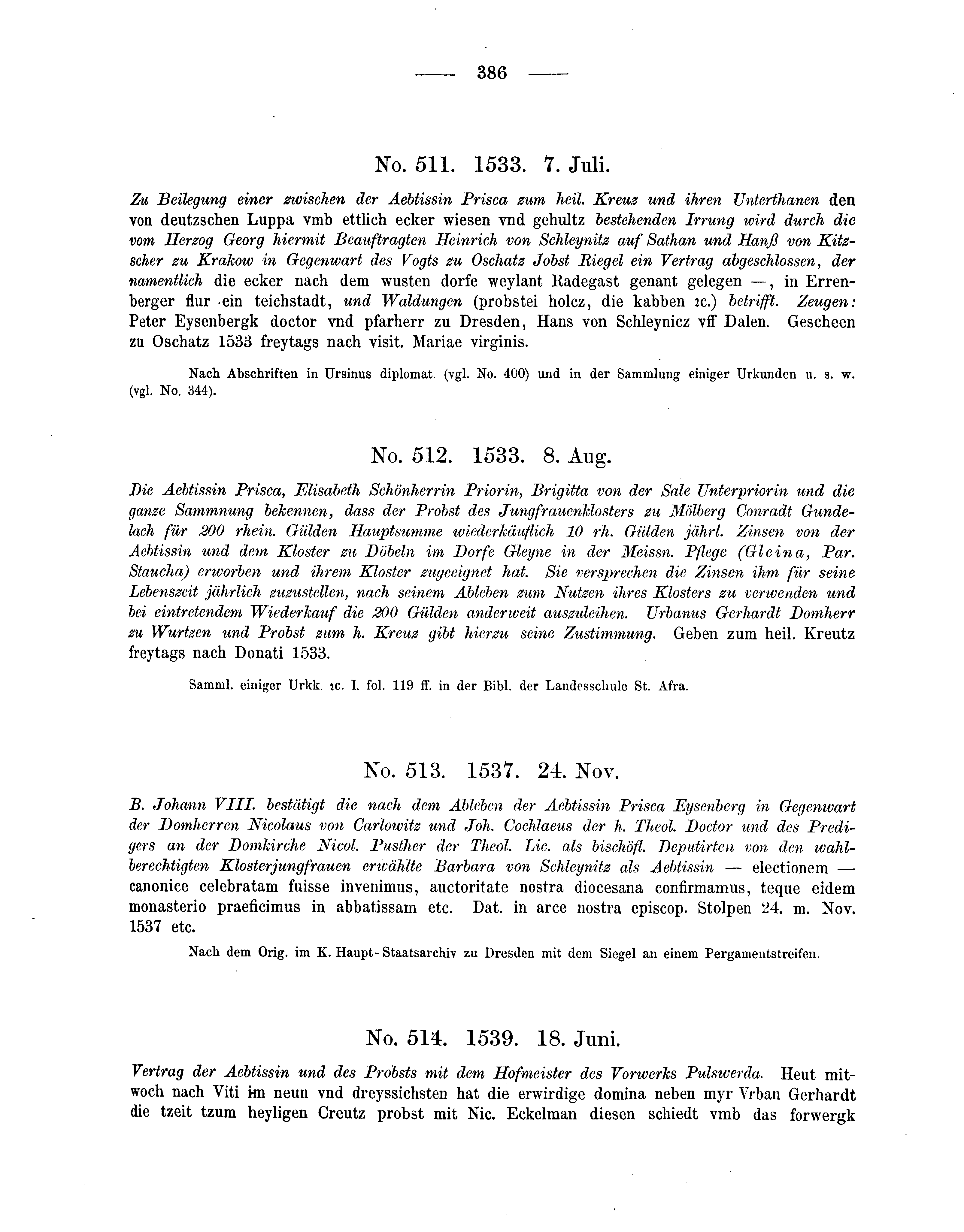 Historische Urkunde Seite 386 aus Band cds2_04