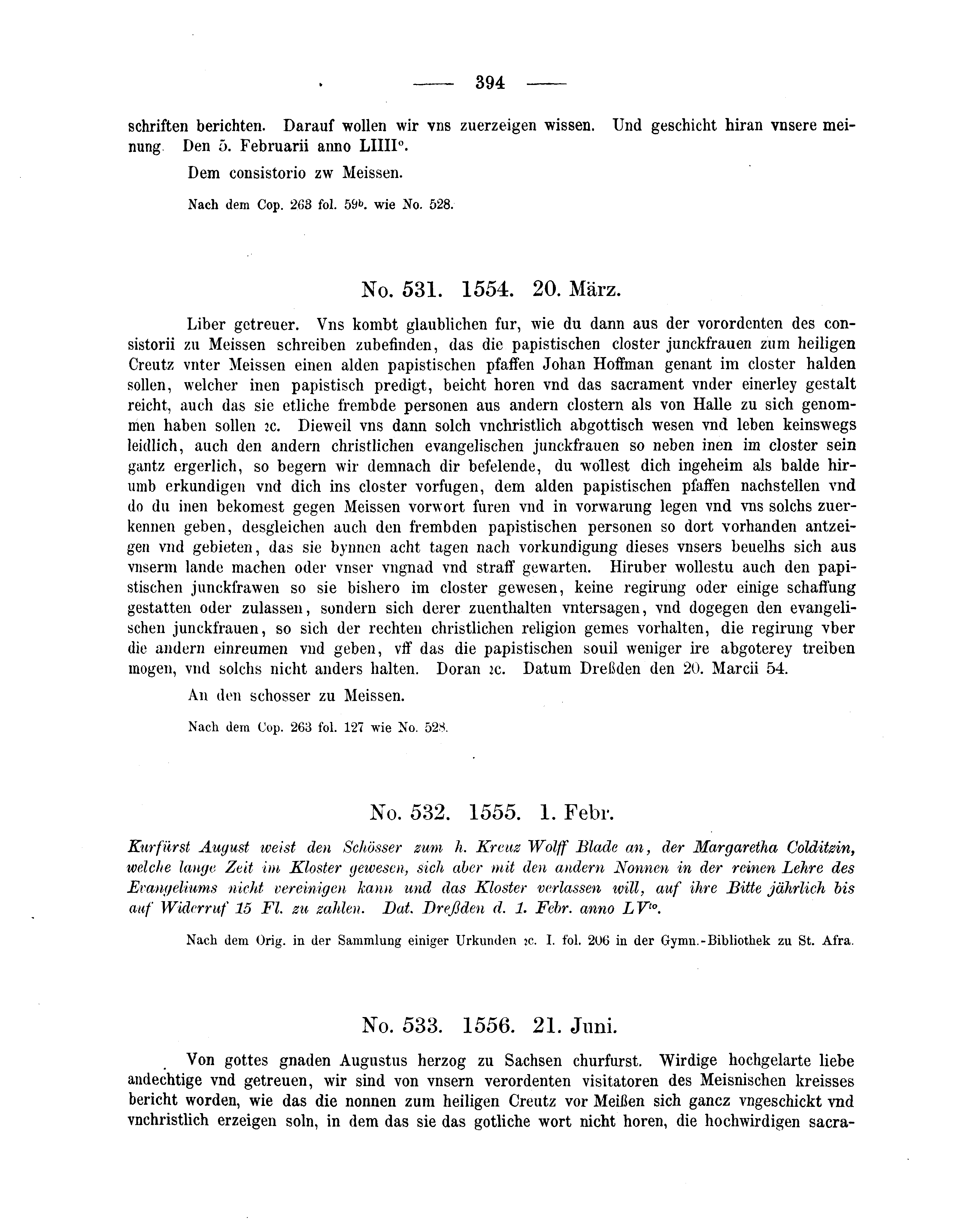 Historische Urkunde Seite 394 aus Band cds2_04