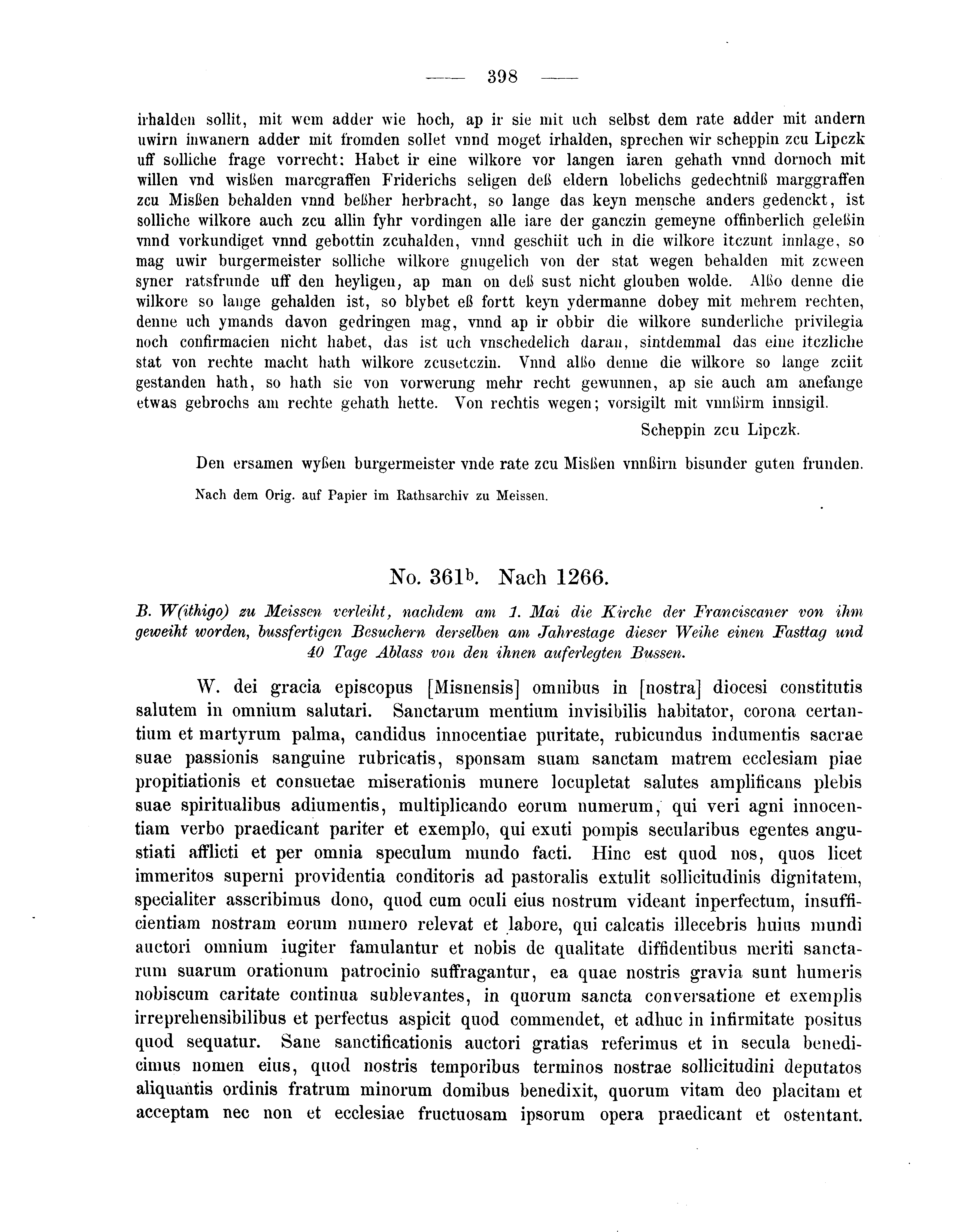 Historische Urkunde Seite 398 aus Band cds2_04