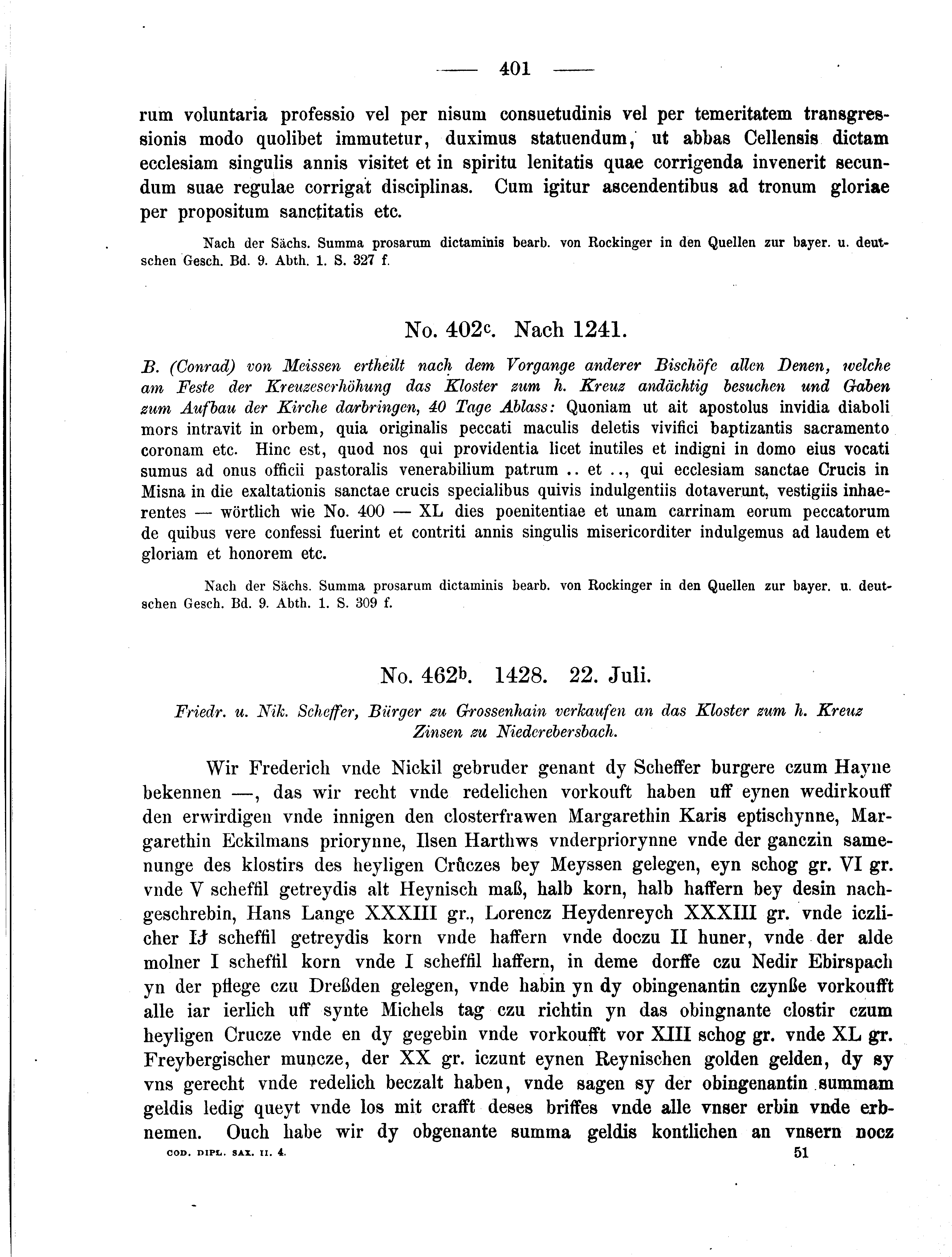 Historische Urkunde Seite 401 aus Band cds2_04