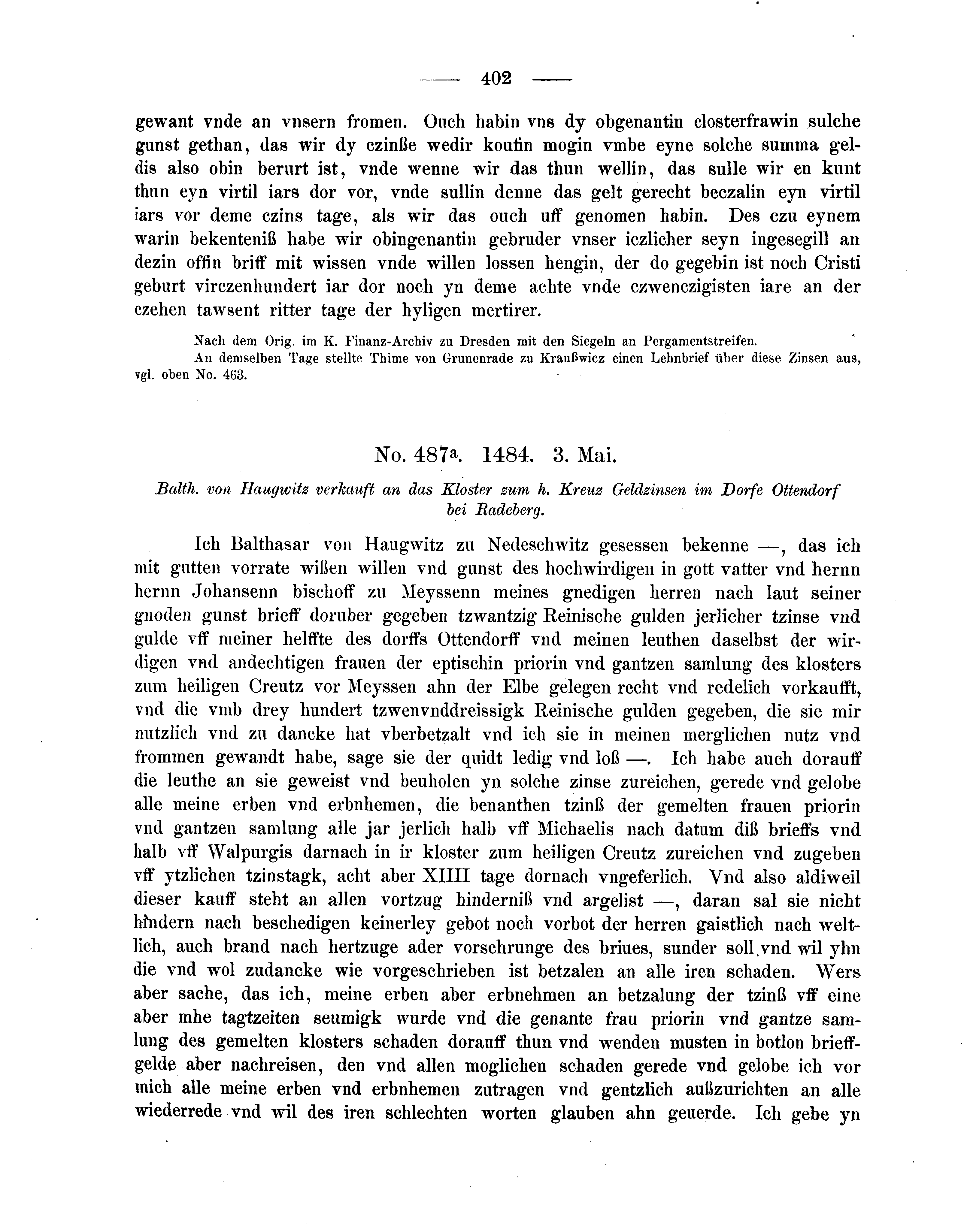 Historische Urkunde Seite 402 aus Band cds2_04