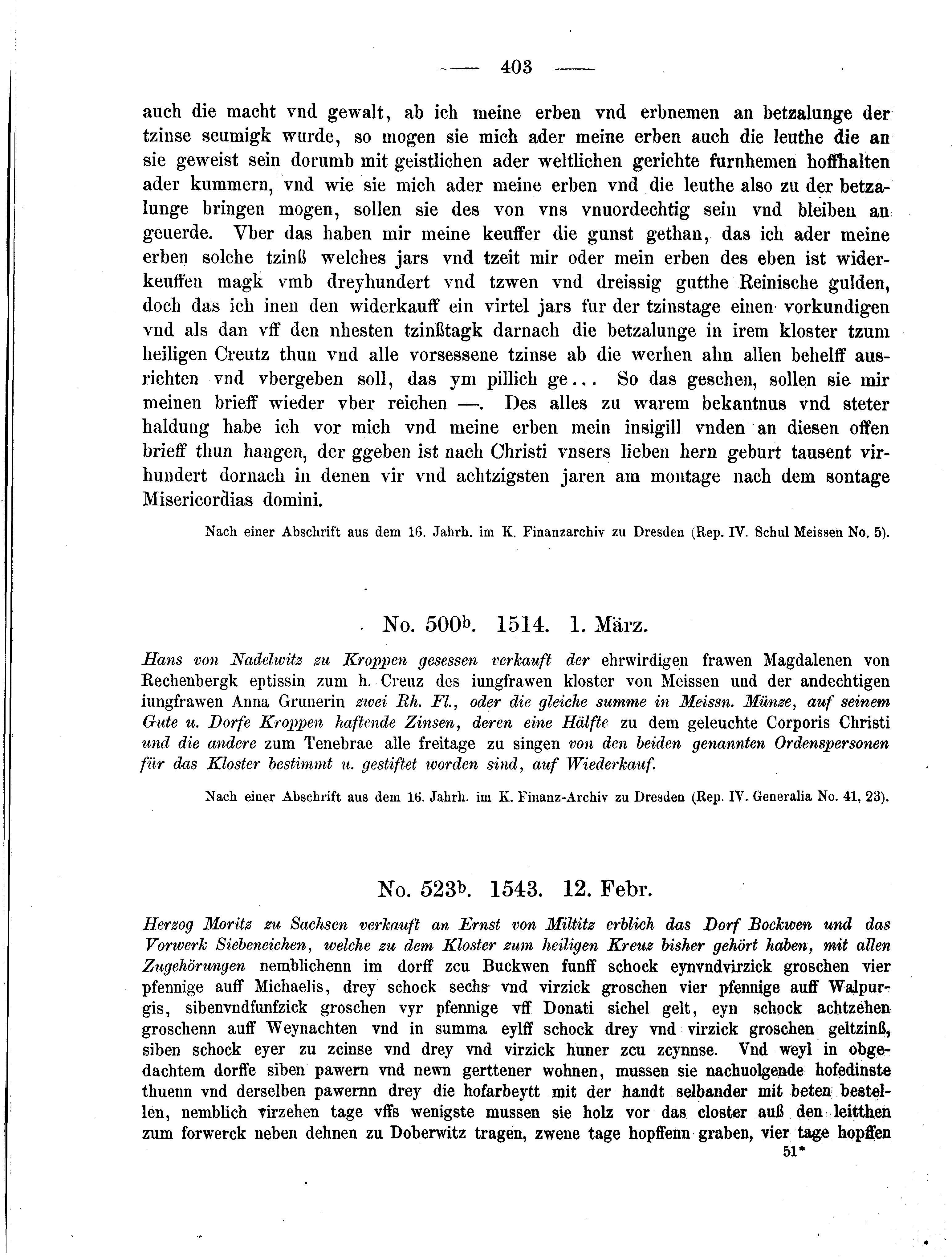 Historische Urkunde Seite 403 aus Band cds2_04