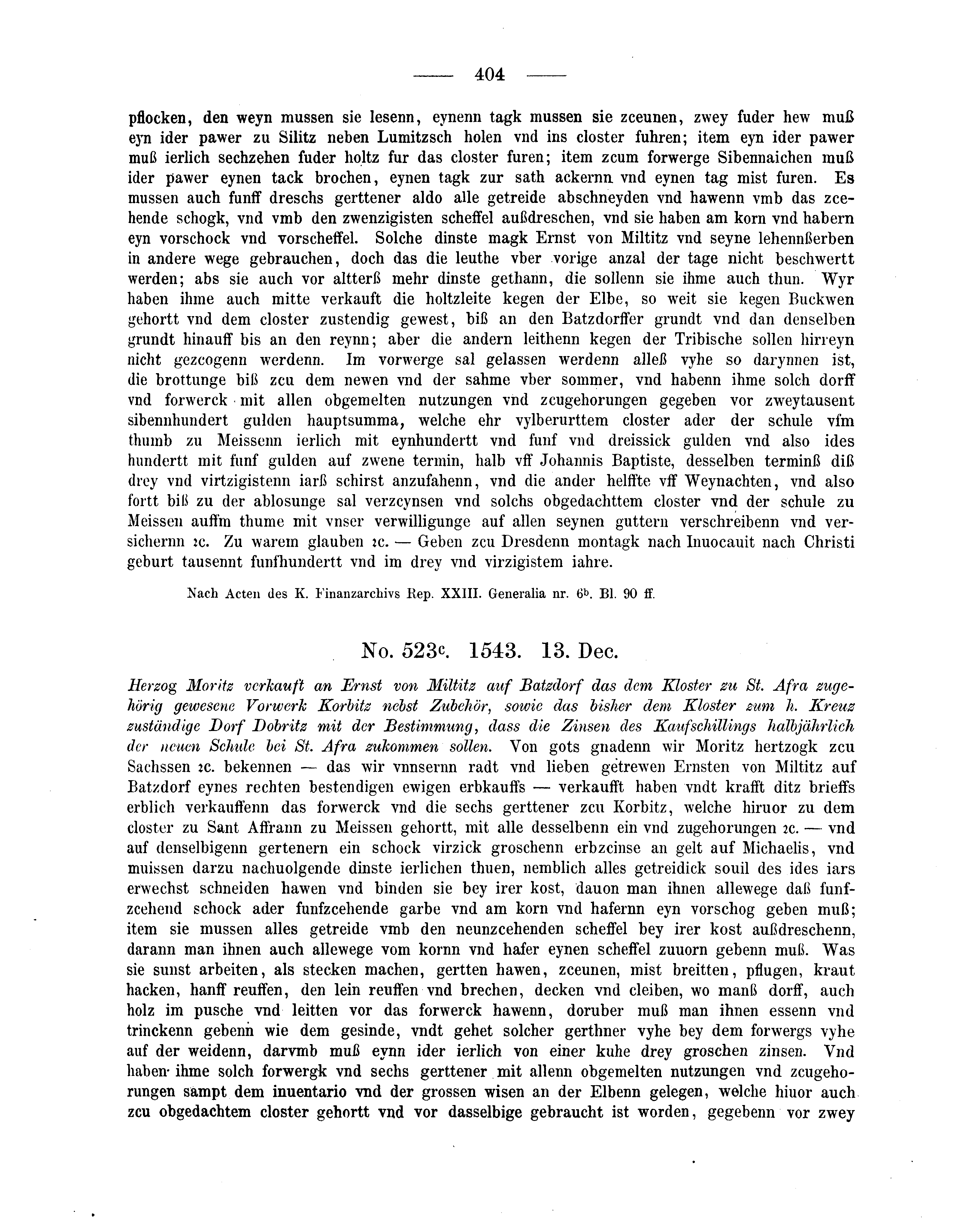 Historische Urkunde Seite 404 aus Band cds2_04