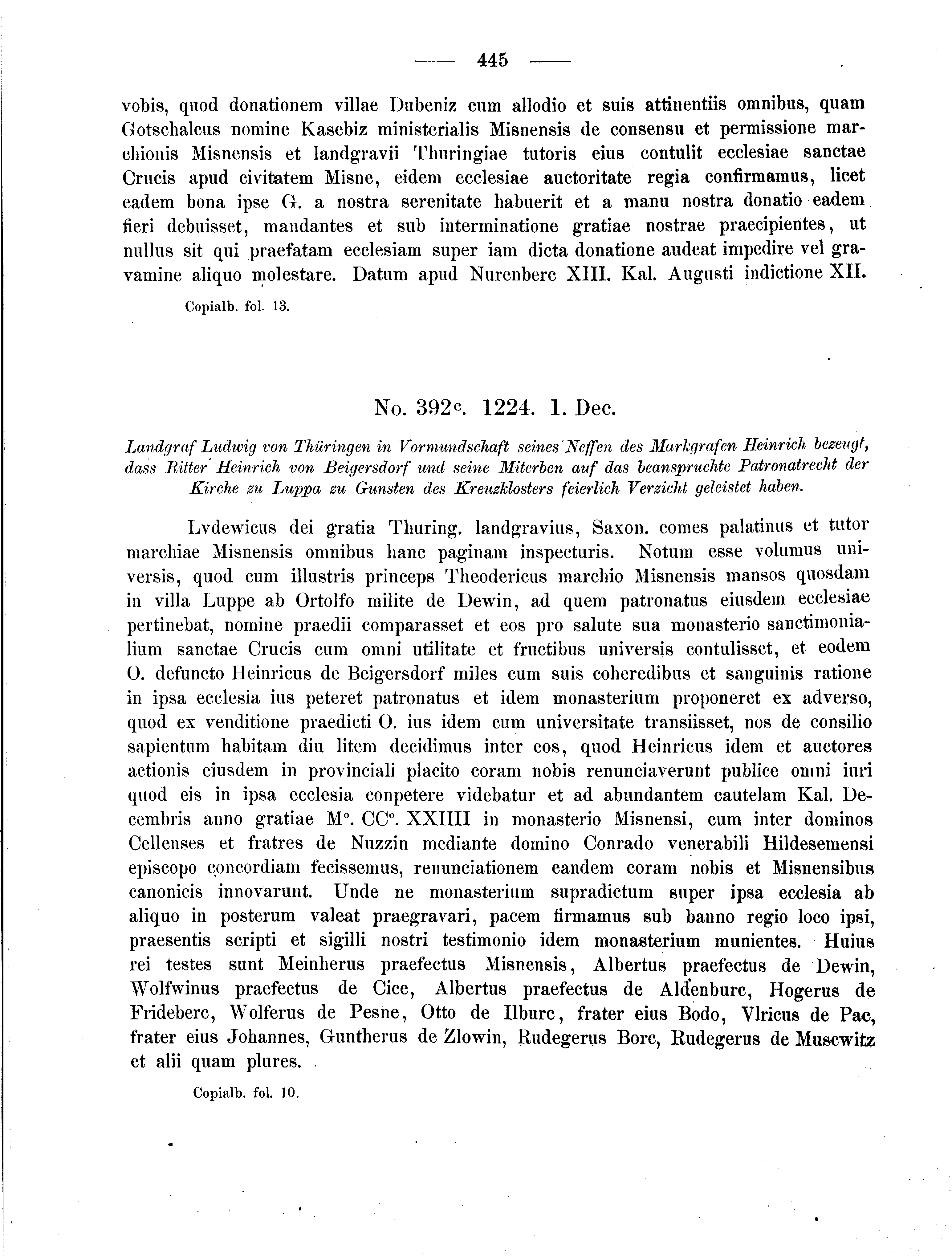 Historische Urkunde Seite 445 aus Band cds2_04