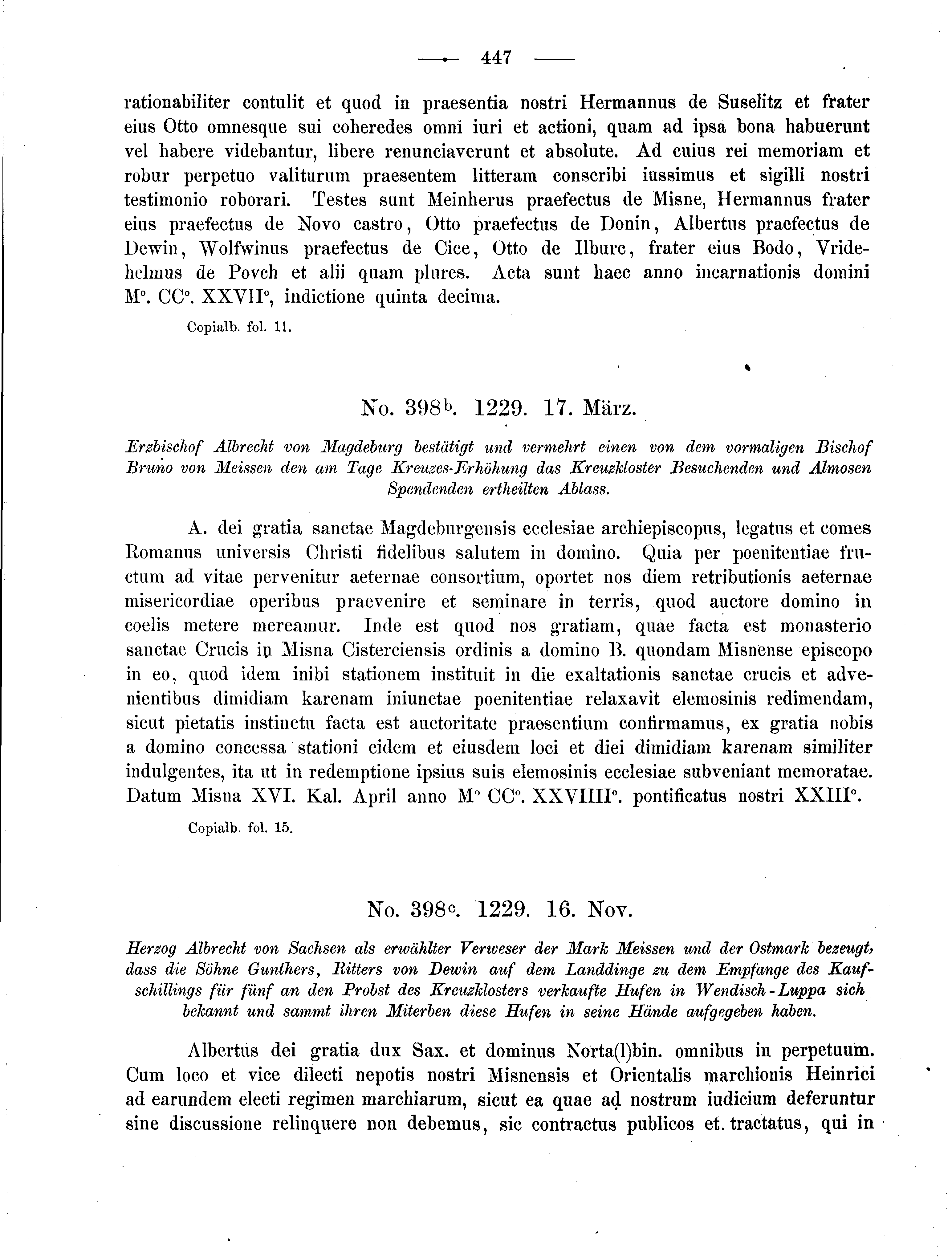 Historische Urkunde Seite 447 aus Band cds2_04