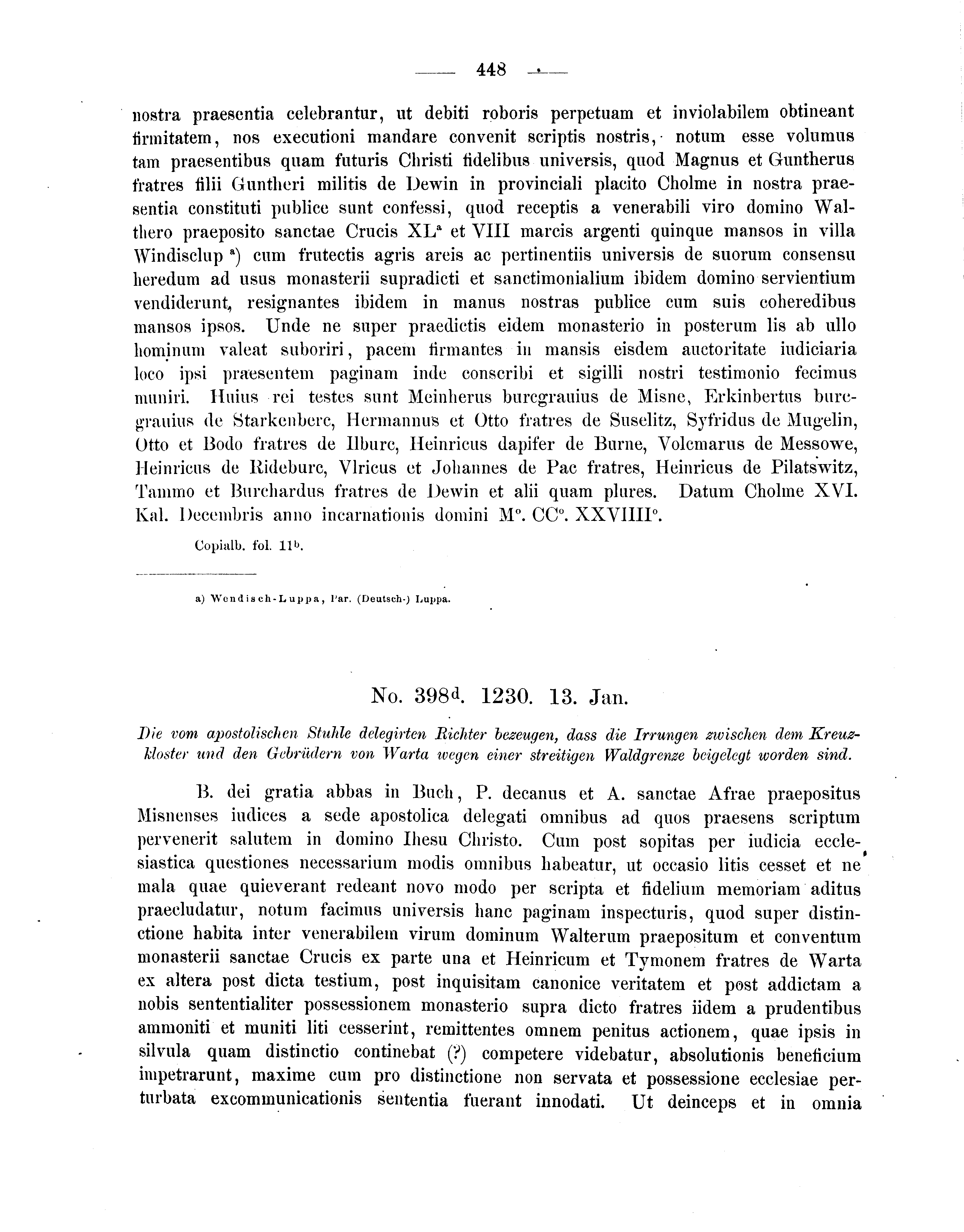 Historische Urkunde Seite 448 aus Band cds2_04