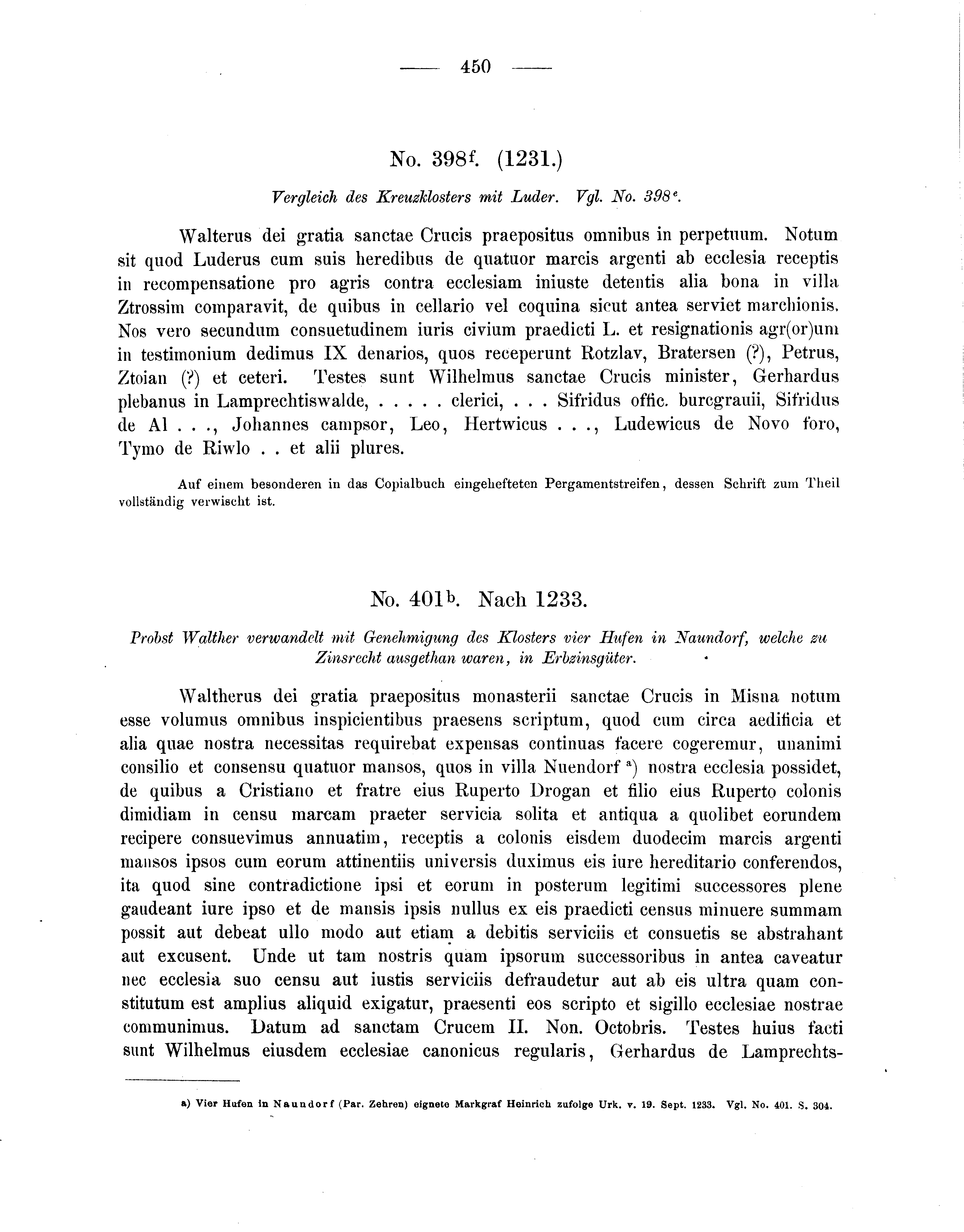 Historische Urkunde Seite 450 aus Band cds2_04