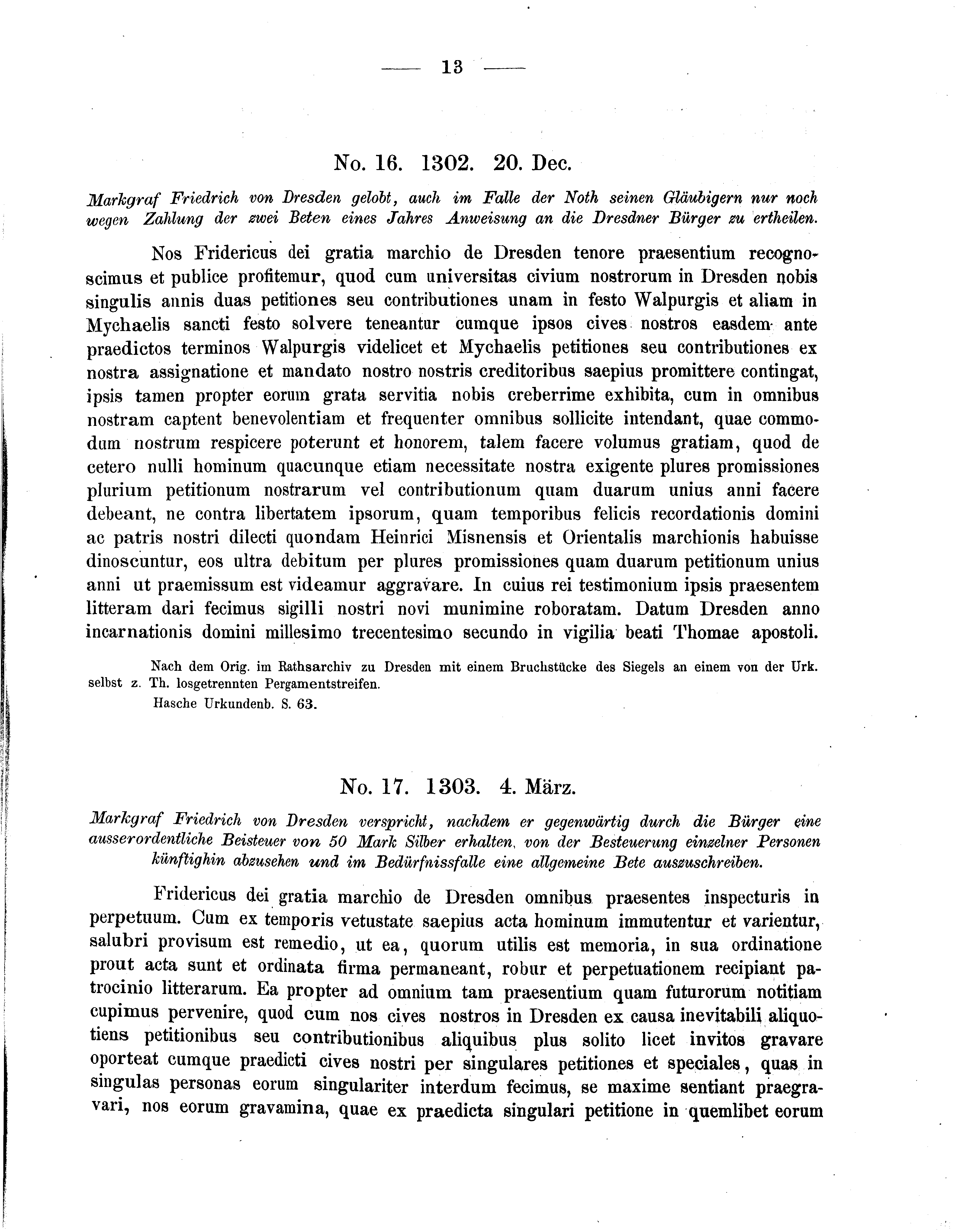 Historische Urkunde Seite 13 aus Band cds2_05