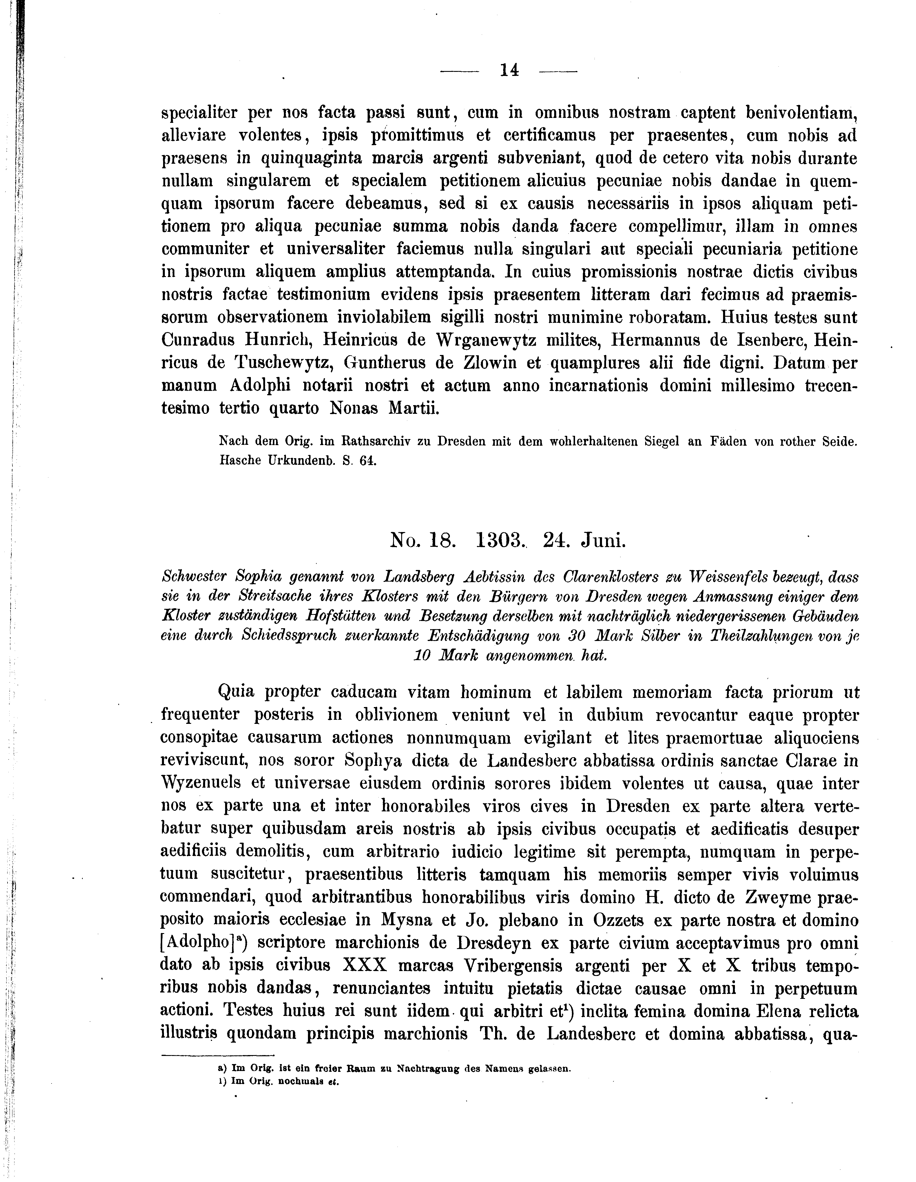 Historische Urkunde Seite 14 aus Band cds2_05