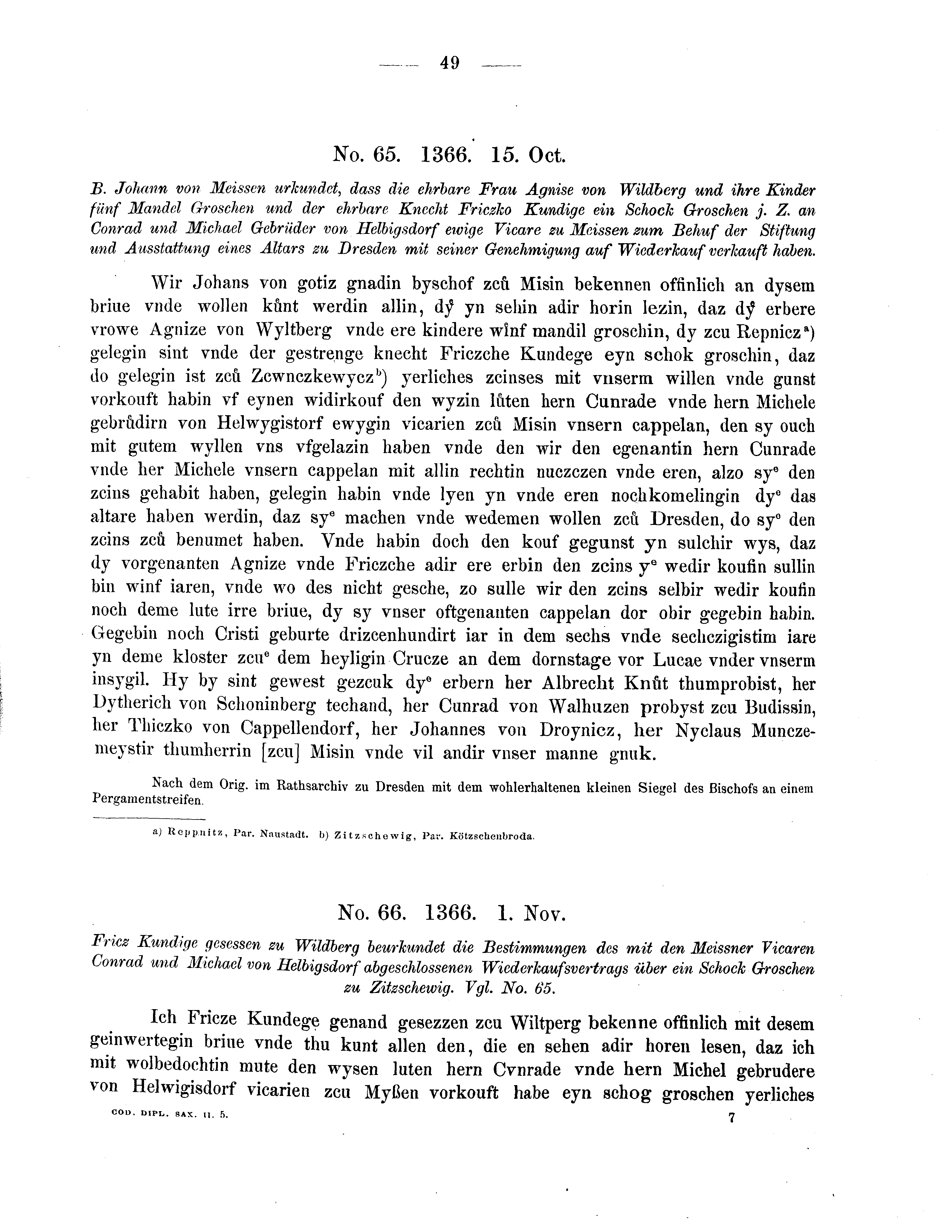 Historische Urkunde Seite 49 aus Band cds2_05