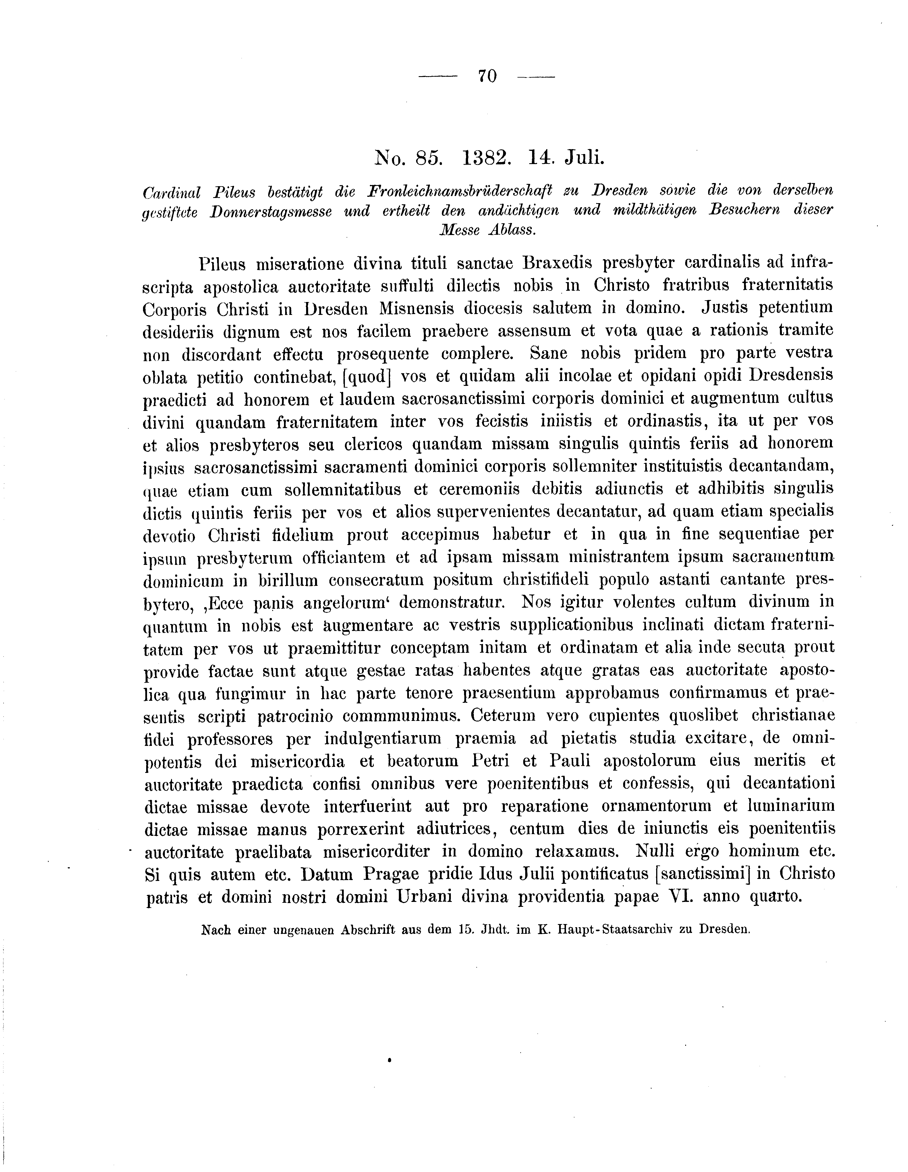 Historische Urkunde Seite 70 aus Band cds2_05