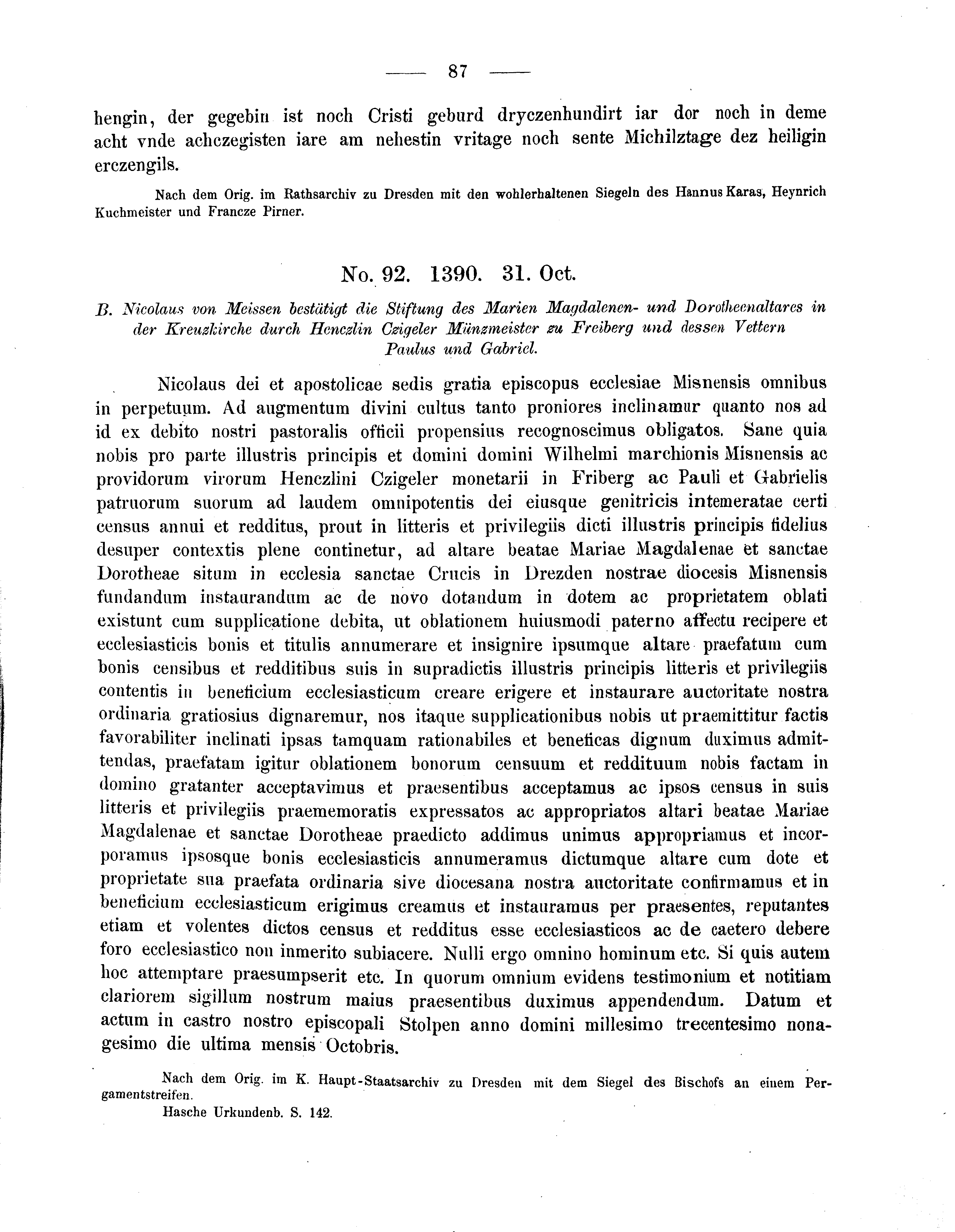 Historische Urkunde Seite 87 aus Band cds2_05