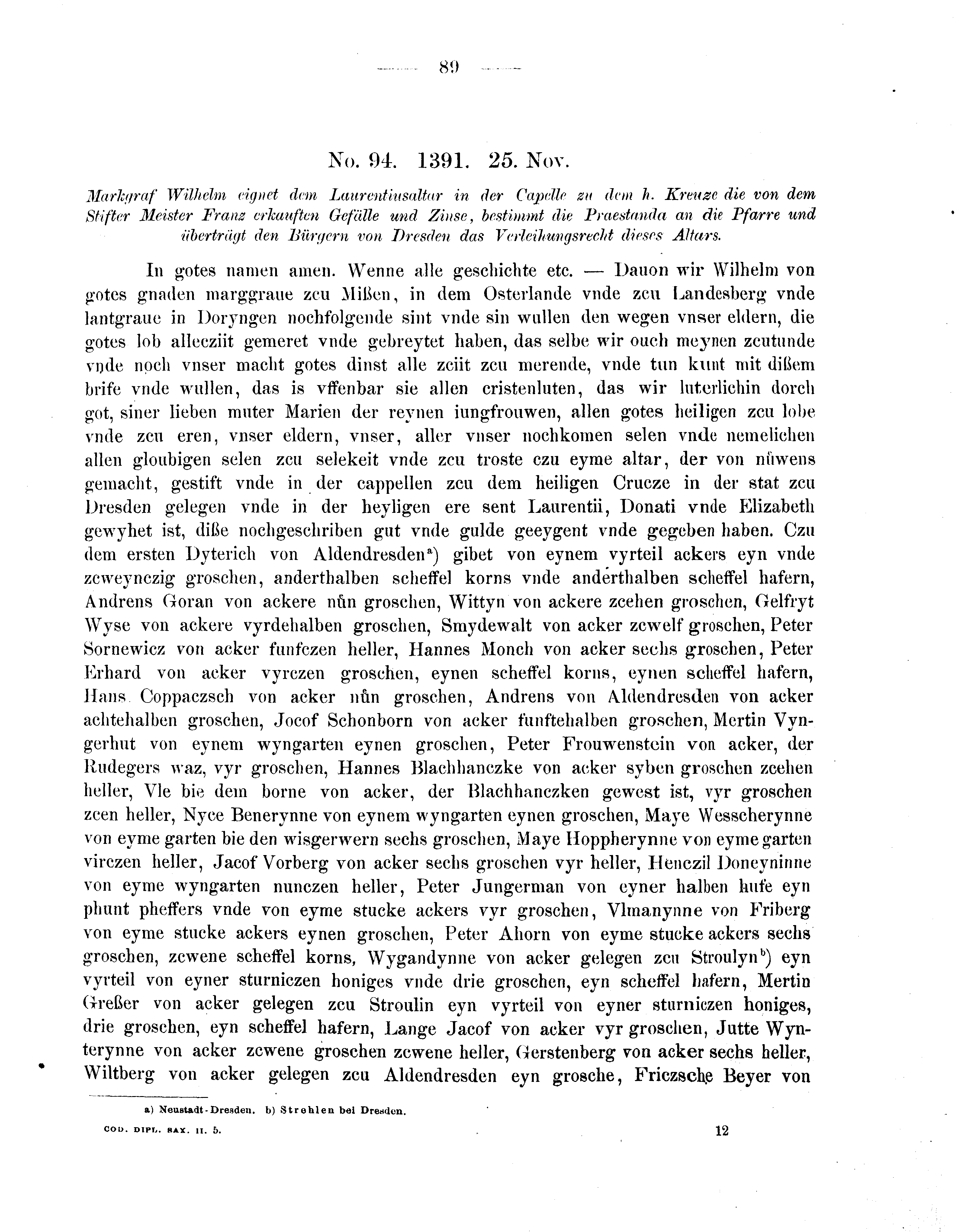 Historische Urkunde Seite 89 aus Band cds2_05