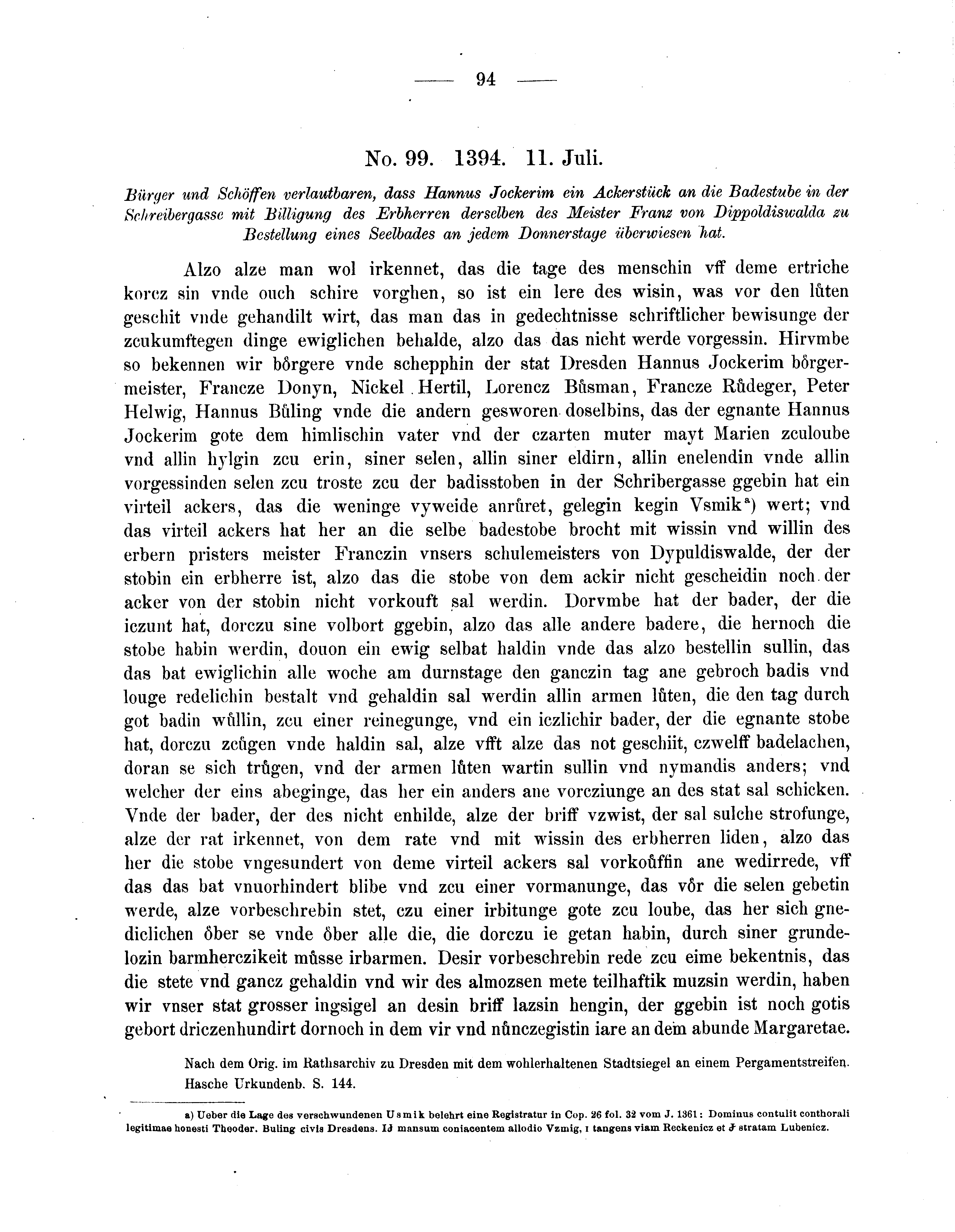 Historische Urkunde Seite 94 aus Band cds2_05