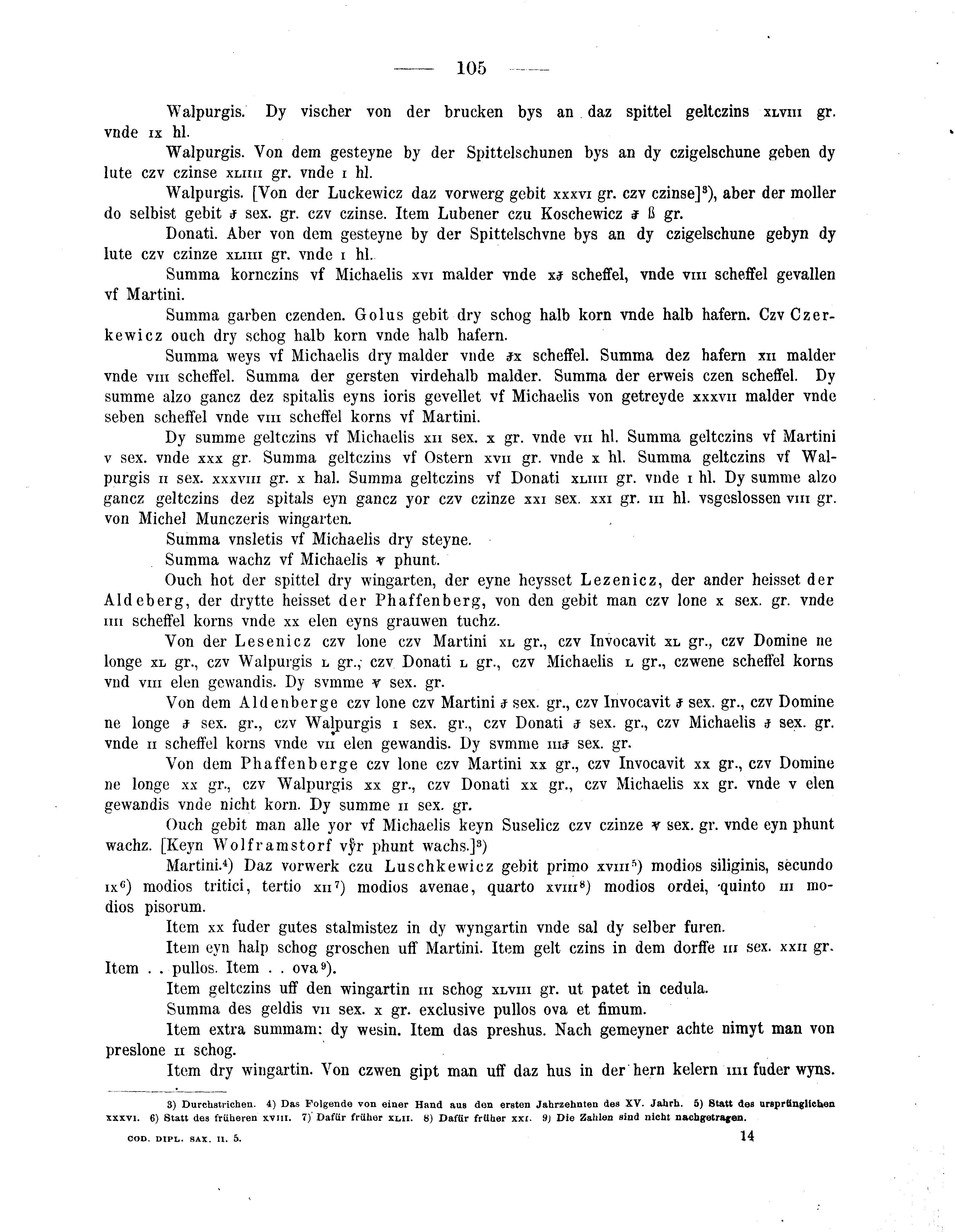 Historische Urkunde Seite 105 aus Band cds2_05