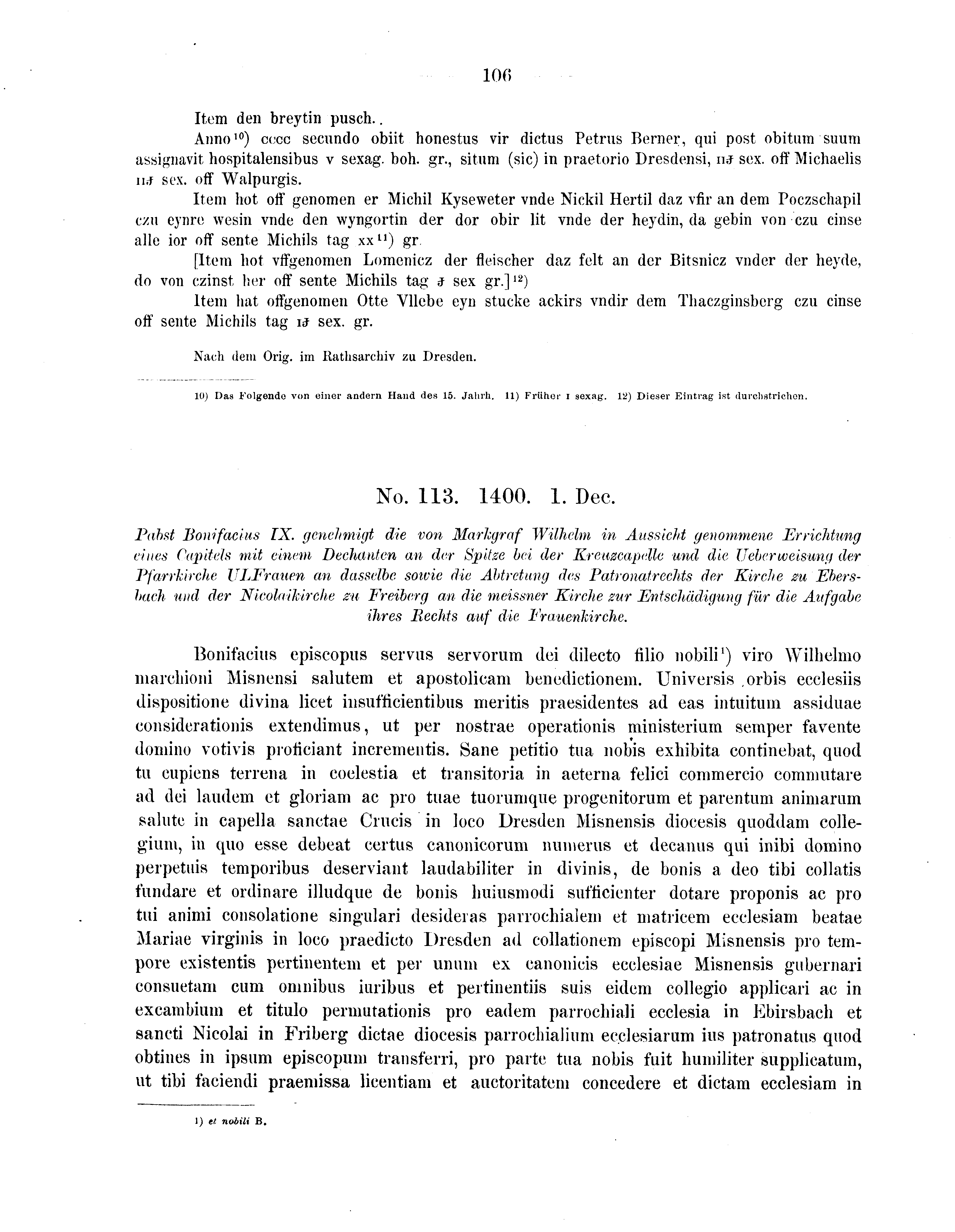 Historische Urkunde Seite 106 aus Band cds2_05